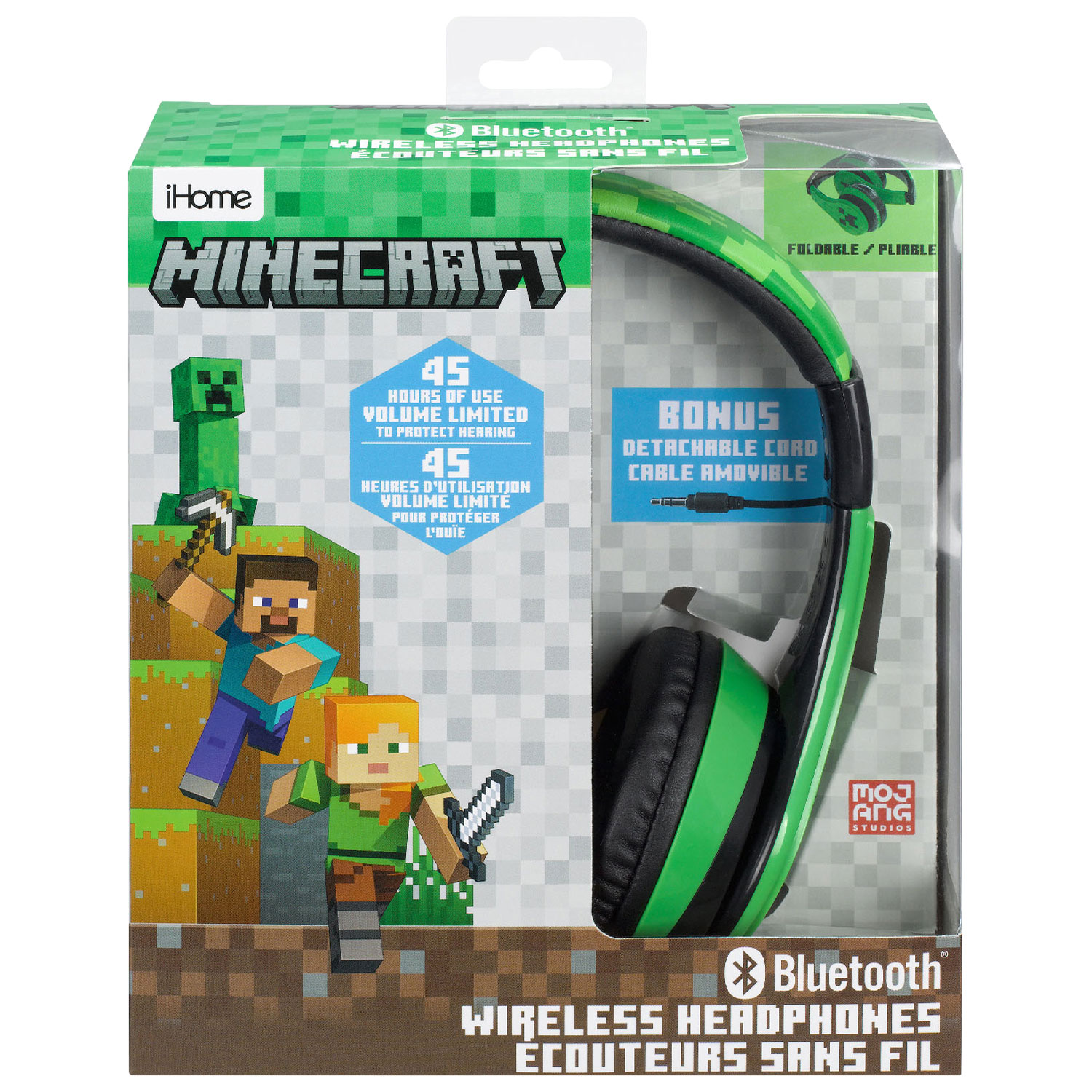 Casque d'écoute 100 % sans fil Minecraft de Kiddesigns