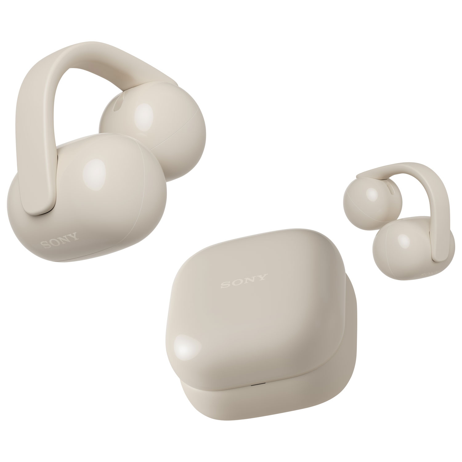 Écouteurs boutons ouverts à pince 100 % sans fil LinkBuds de Sony - Gris beige