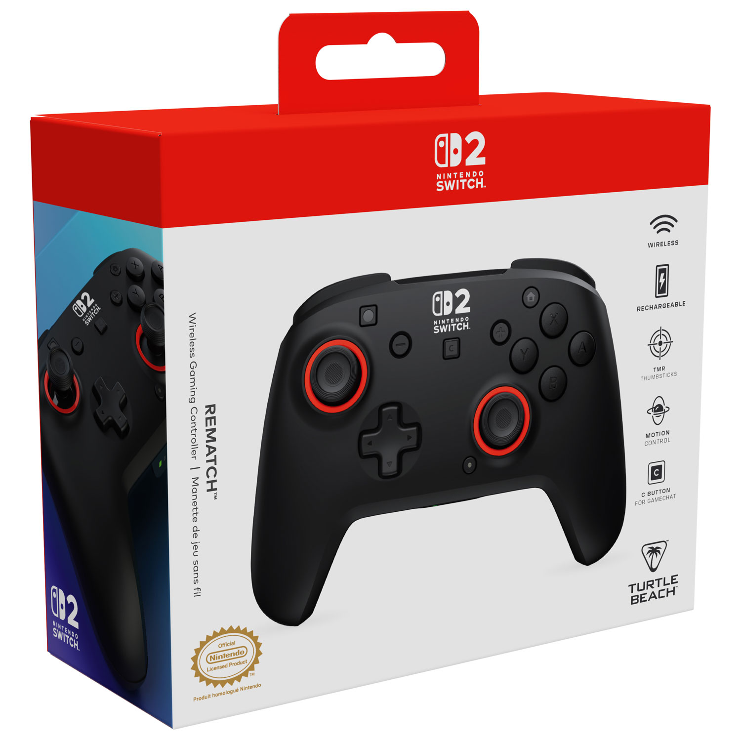 Turtle Beach Rematch Wireless Gaming Controller for Nintendo Switch/Switch 2 - Black