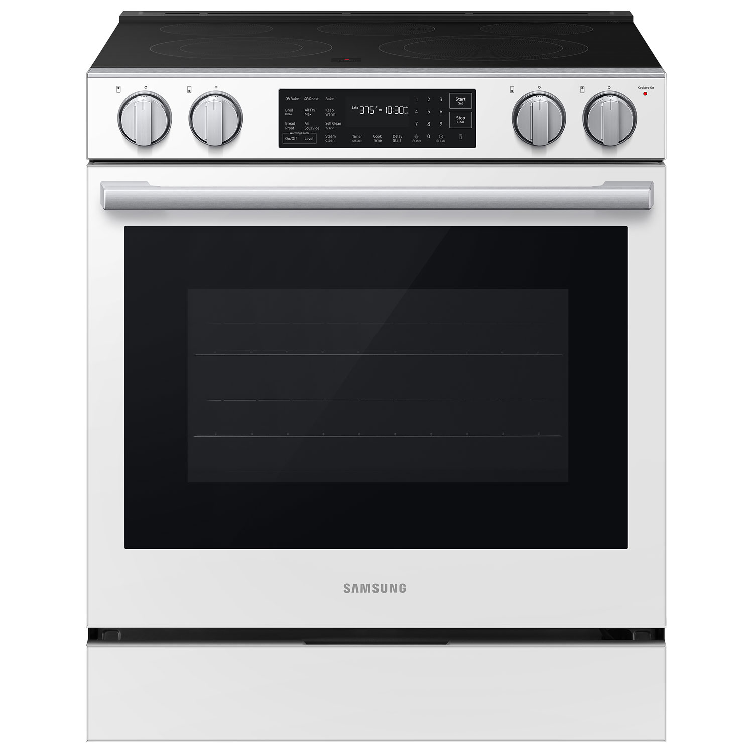 Samsung 30" 6.3 Cu. Ft. True Convention 5-Element Slide-In Electric Range (NSE80H63SWAC) - White