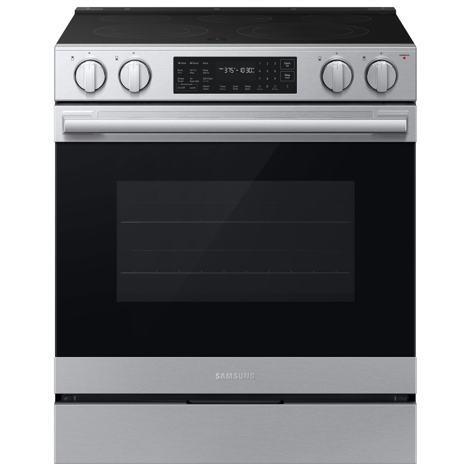 Samsung BESPOKE 30" 6.3 Cu. Ft. True Convection Smooth Top Slide-In Electric Range (NSE80H63SRAC) - Stainless Steel