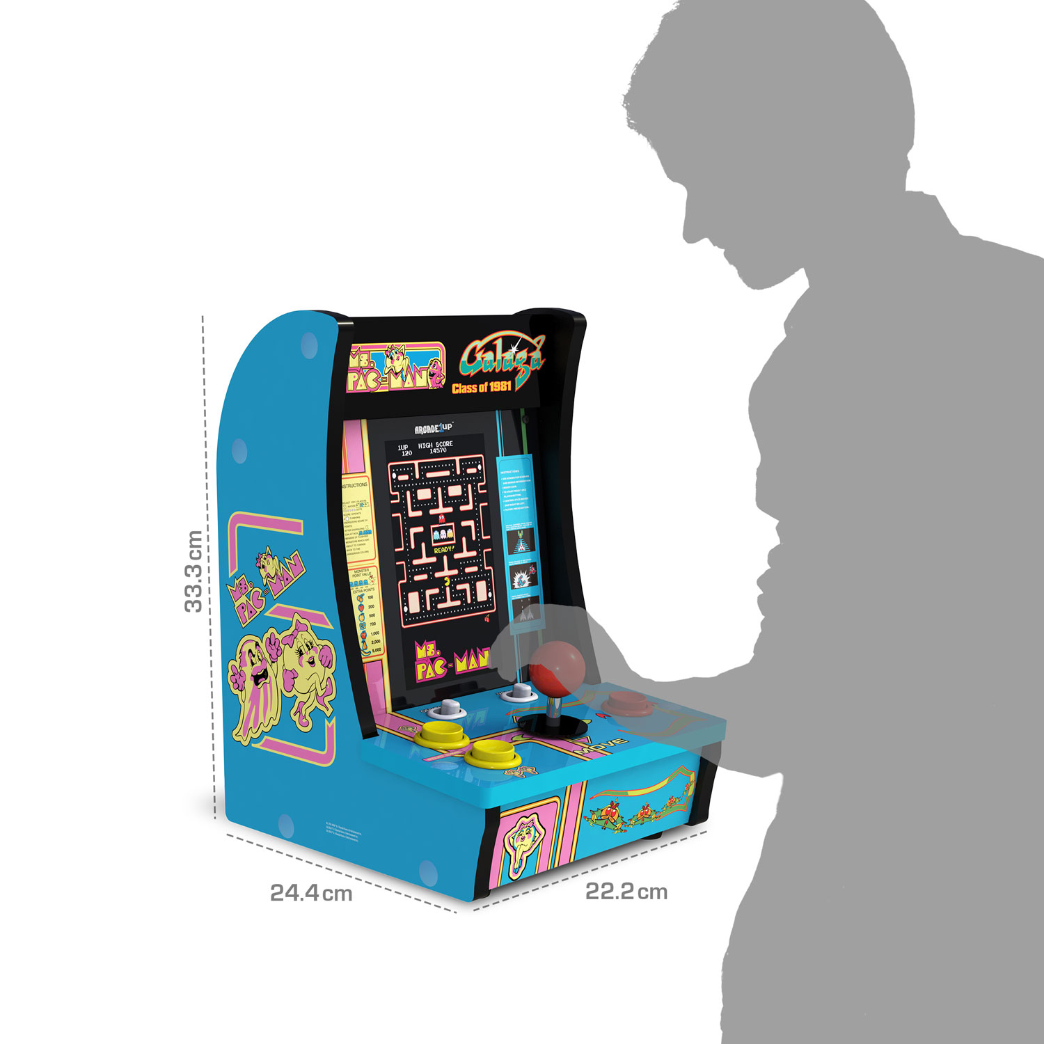 Arcade1Up Ms. PAC-MAN Countercade Arcade Machine