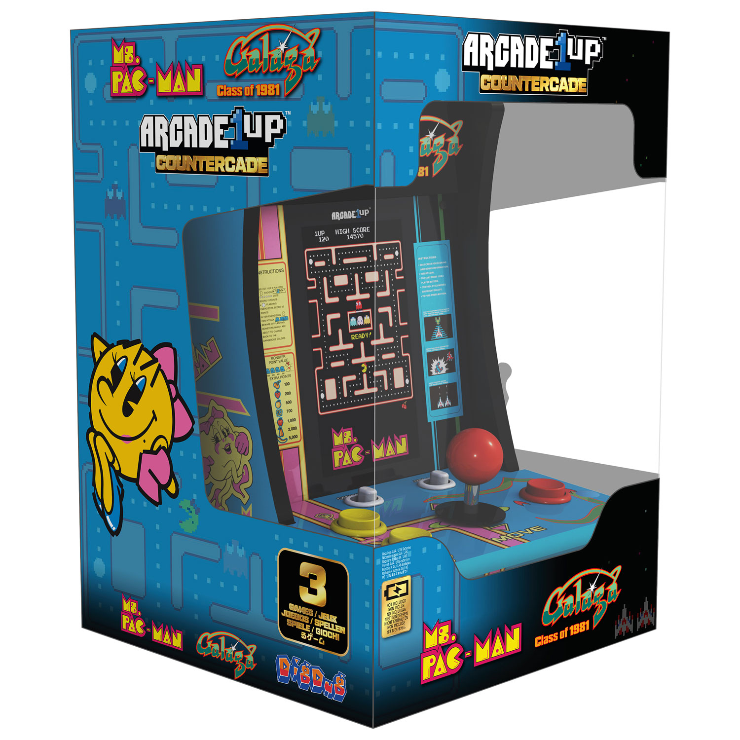 Arcade1Up Ms. PAC-MAN Countercade Arcade Machine