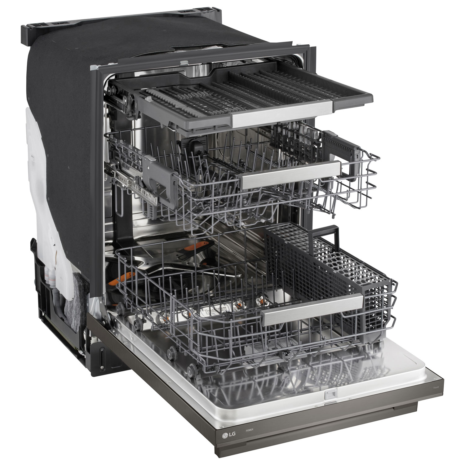 LG FlushFit 24" 42dB Built-In Dishwasher with Third Rack - Black Stainless Steel