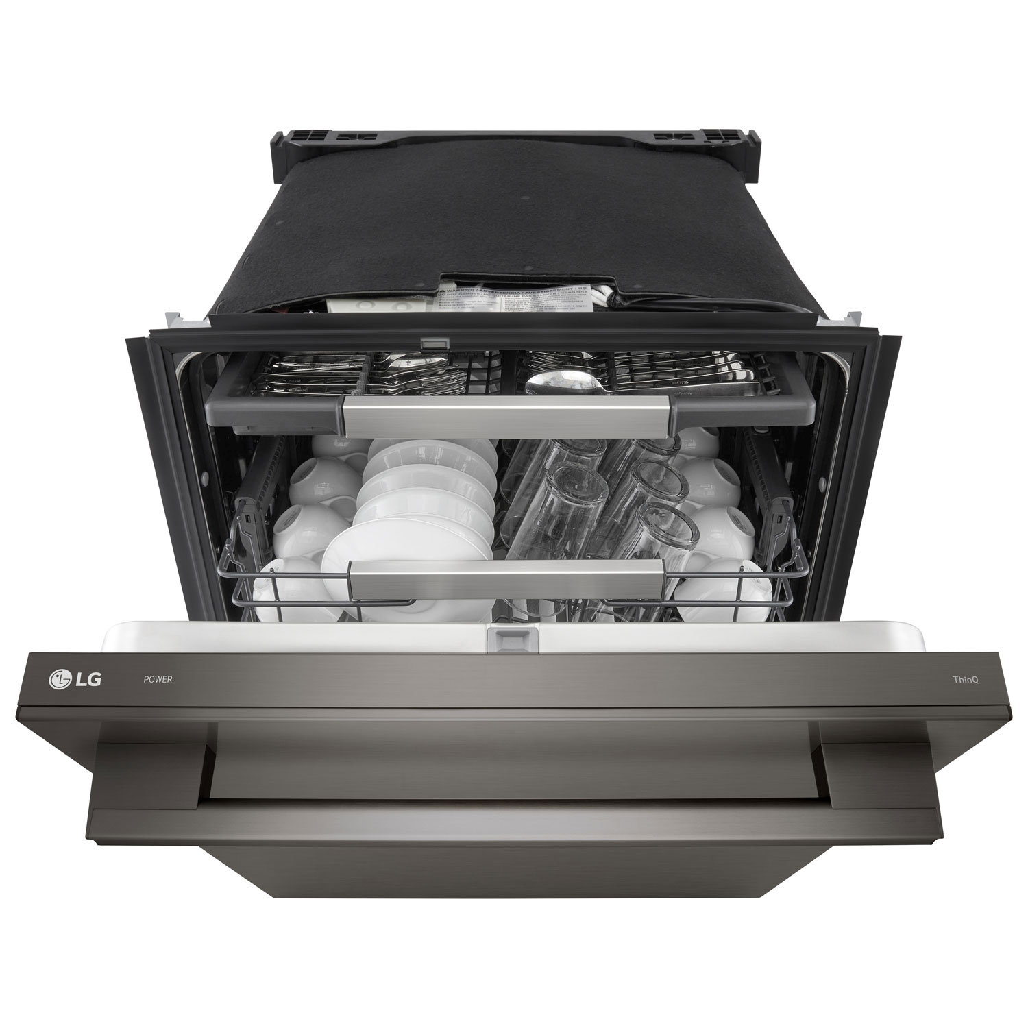 LG FlushFit 24" 42dB Built-In Dishwasher with Third Rack - Black Stainless Steel