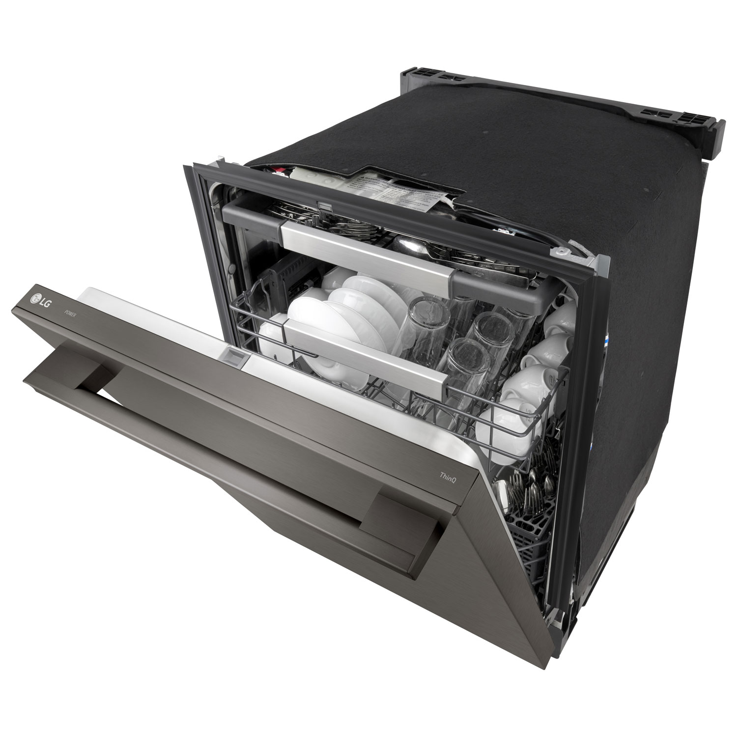 LG FlushFit 24" 42dB Built-In Dishwasher with Third Rack - Black Stainless Steel