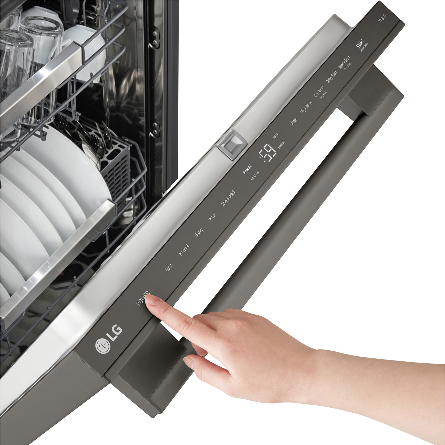 LG FlushFit 24" 42dB Built-In Dishwasher with Third Rack - Black Stainless Steel