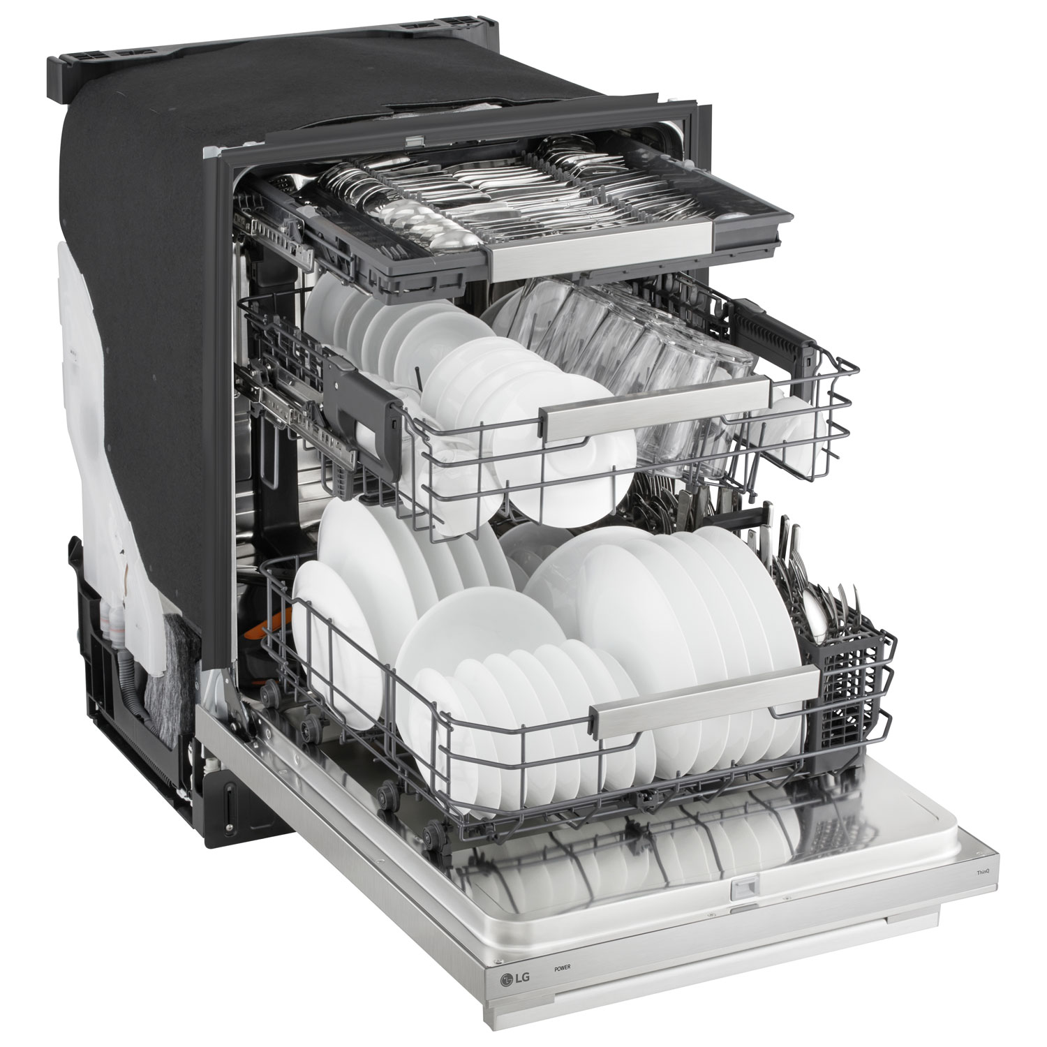 LG FlushFit 24" 39dB Built-In Dishwasher with Third Rack - Stainless Steel