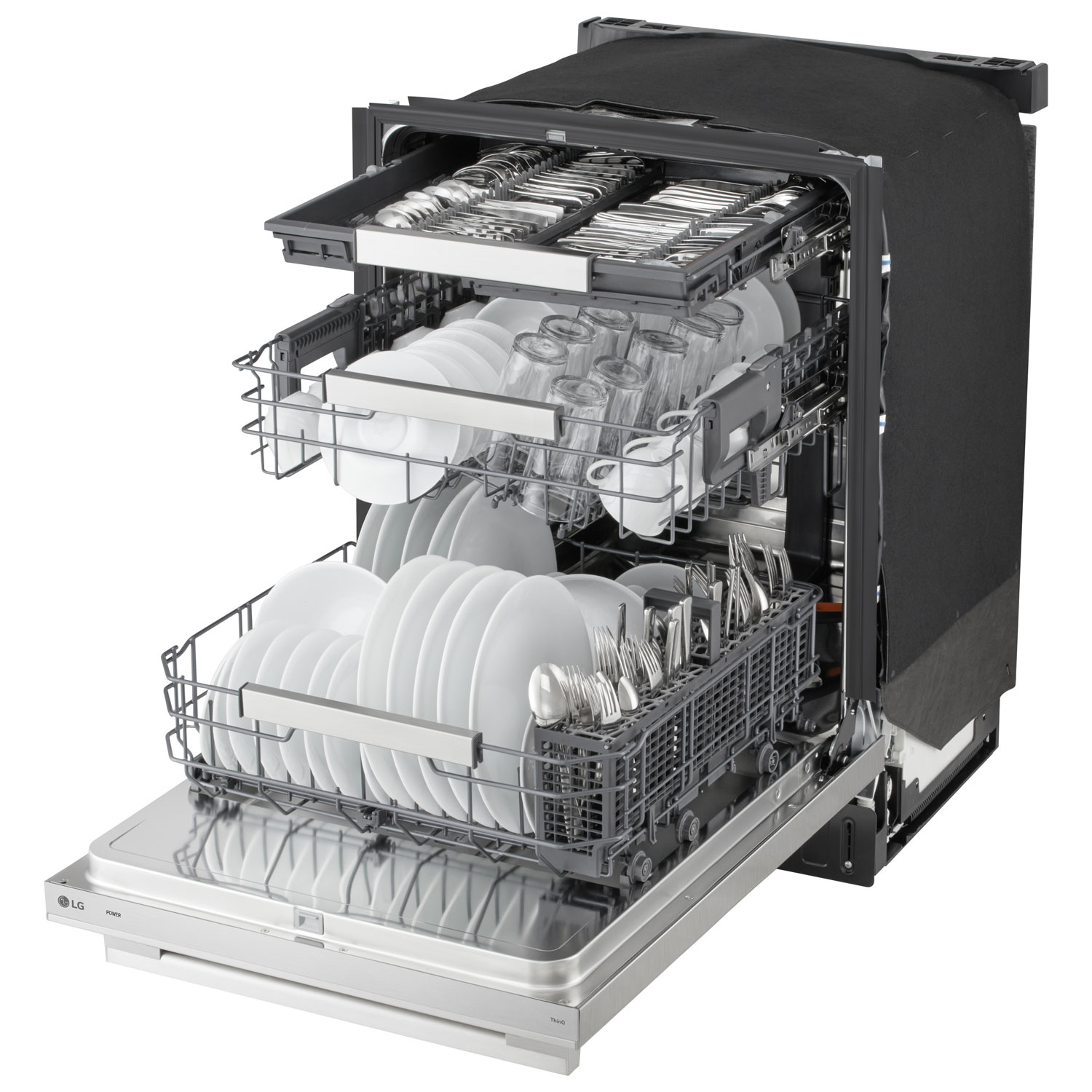 LG FlushFit 24" 39dB Built-In Dishwasher with Third Rack - Stainless Steel