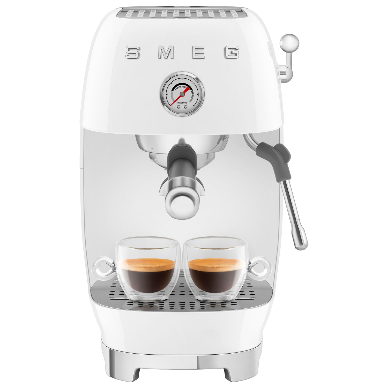 Smeg Manual Espresso Machine with Cold Brew - White