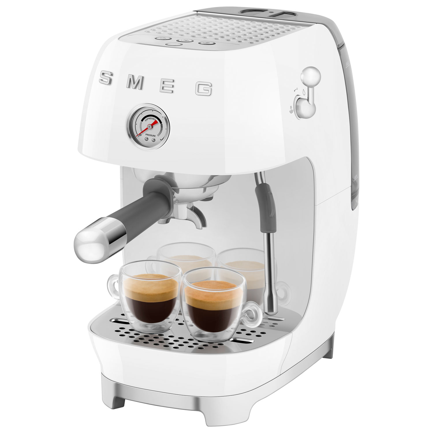 Smeg Manual Espresso Machine with Cold Brew - White