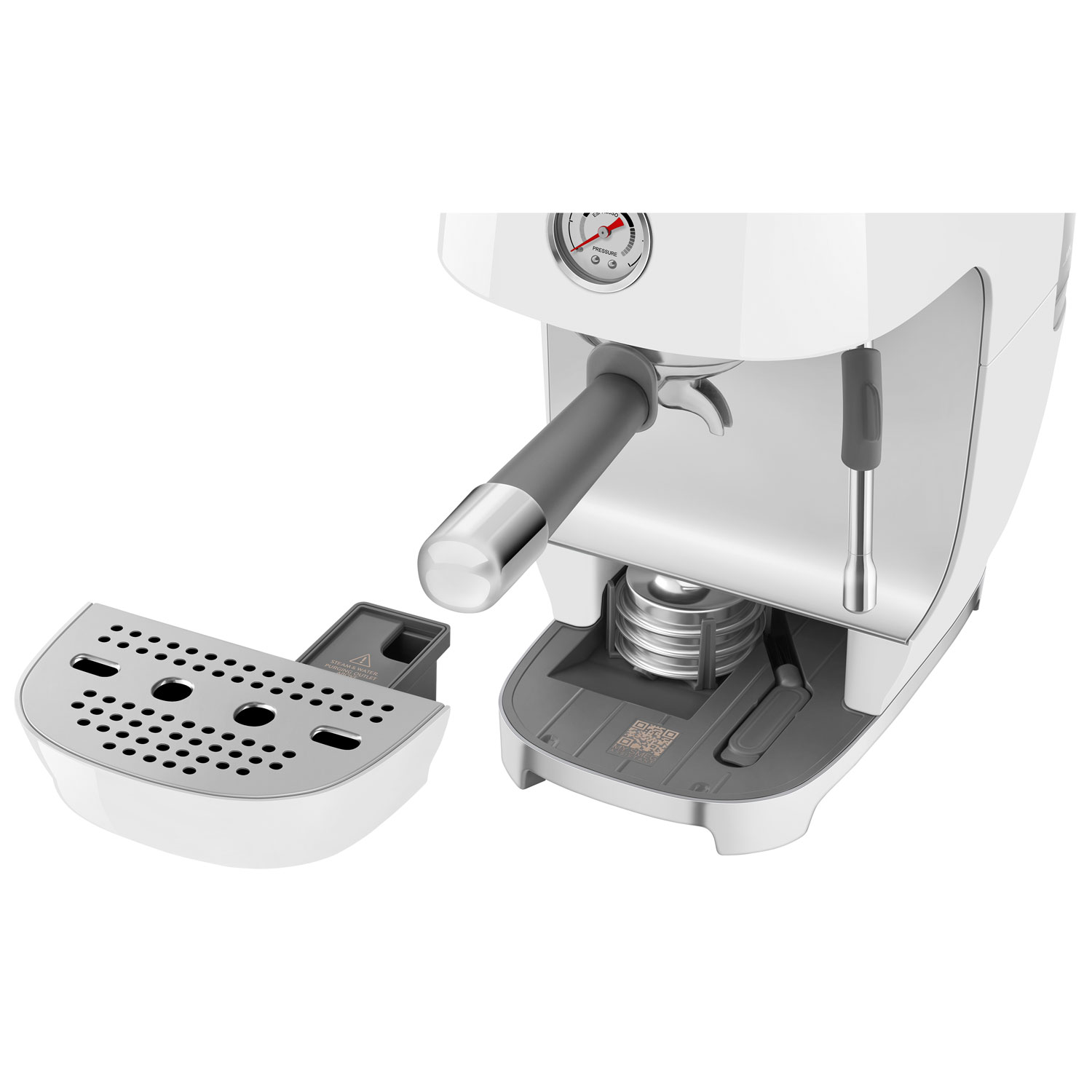 Smeg Manual Espresso Machine with Cold Brew - White