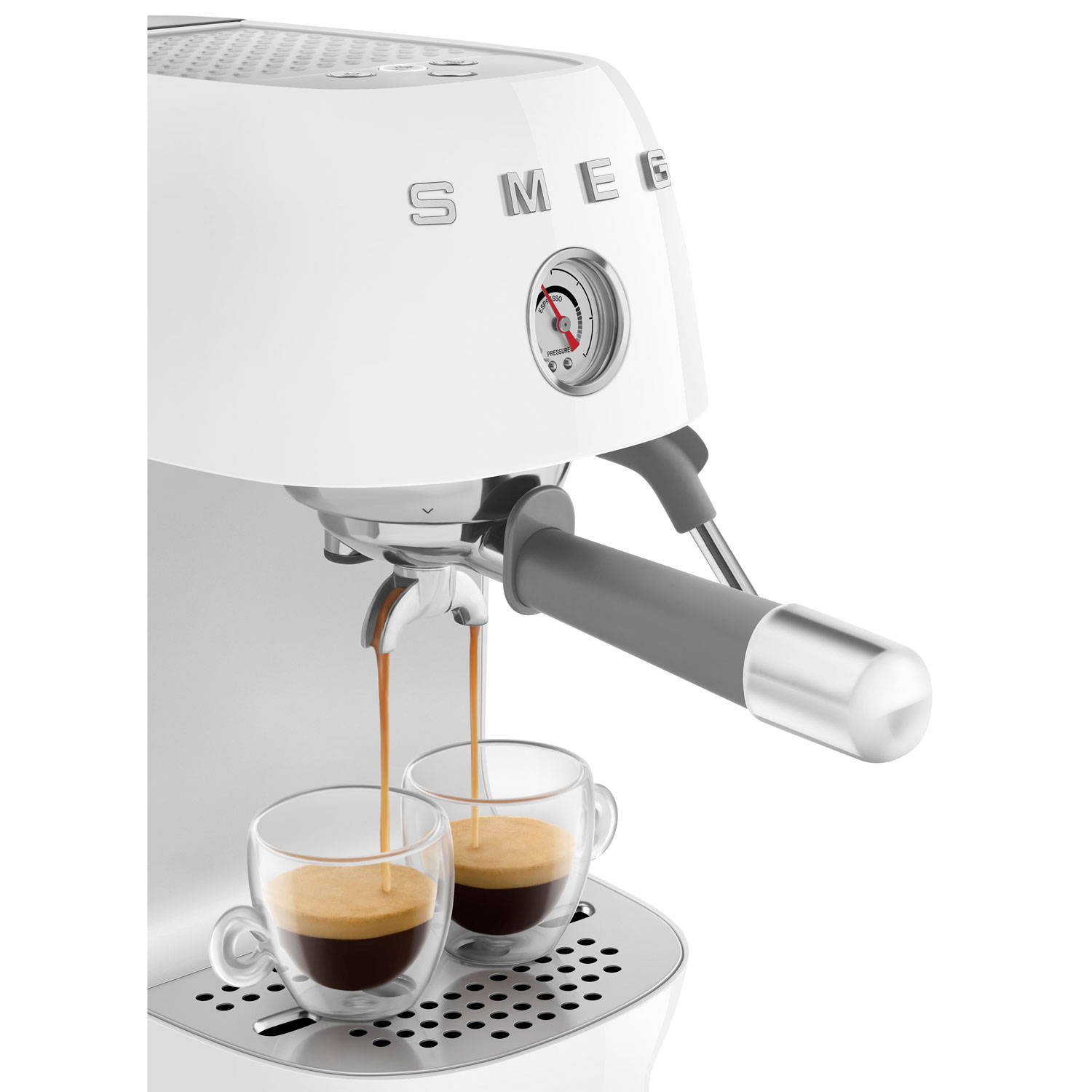 Smeg Manual Espresso Machine with Cold Brew - White