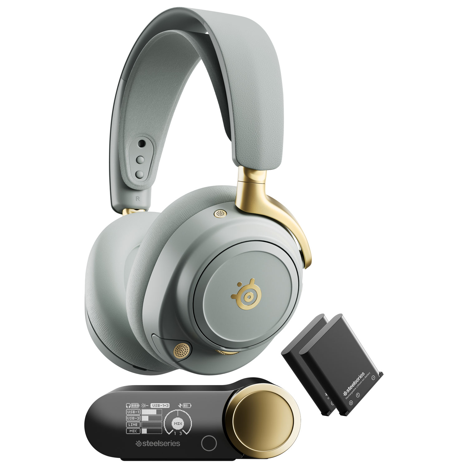 SteelSeries Arctis Nova Elite Wireless Gaming Headset - Sage/Gold