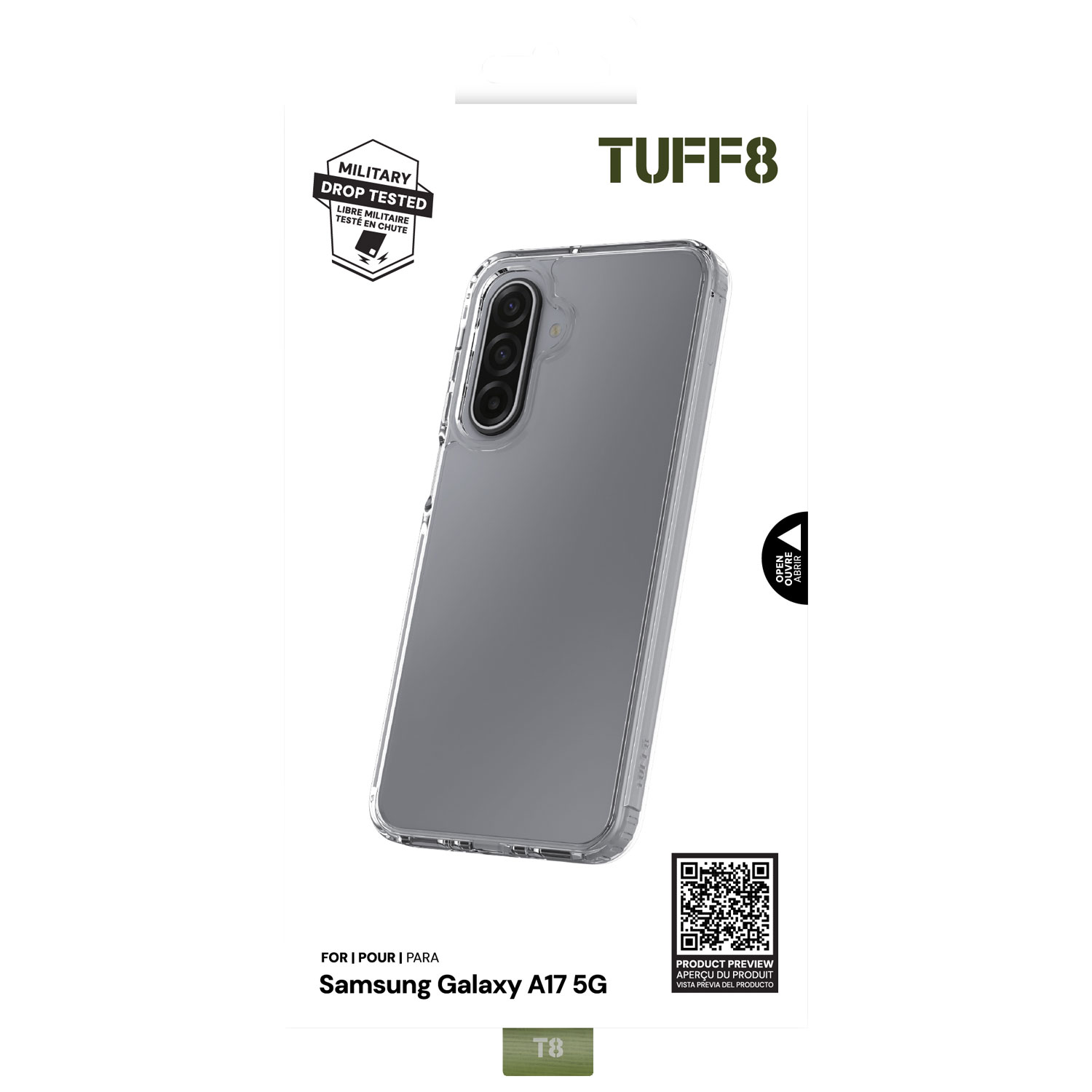 TUFF8 Rugged Fitted Hard Shell Case for Galaxy A17 - Clear