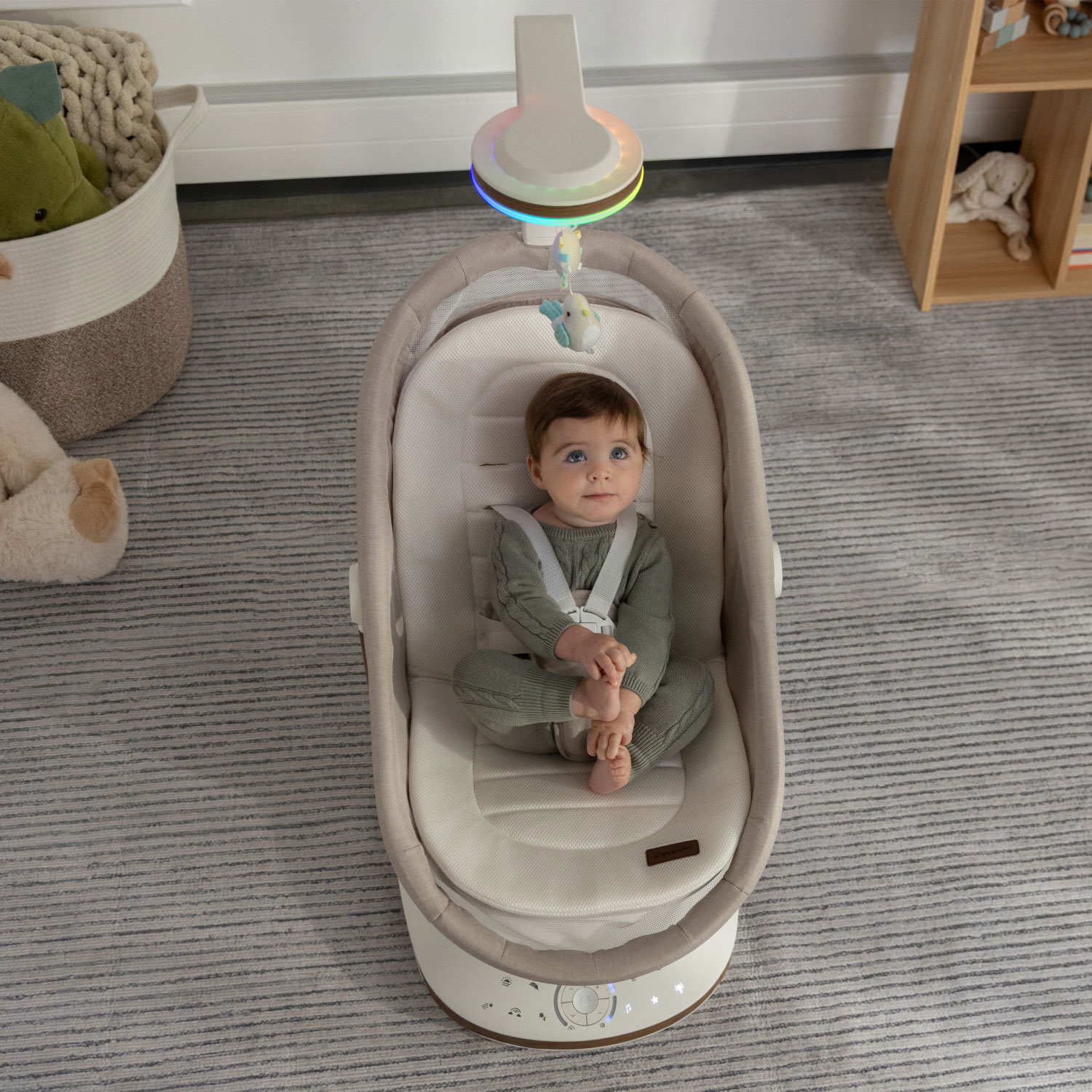 Evenflo Elara 2-in-1 Smart Motion Swing & Soothing Nest Bouncer