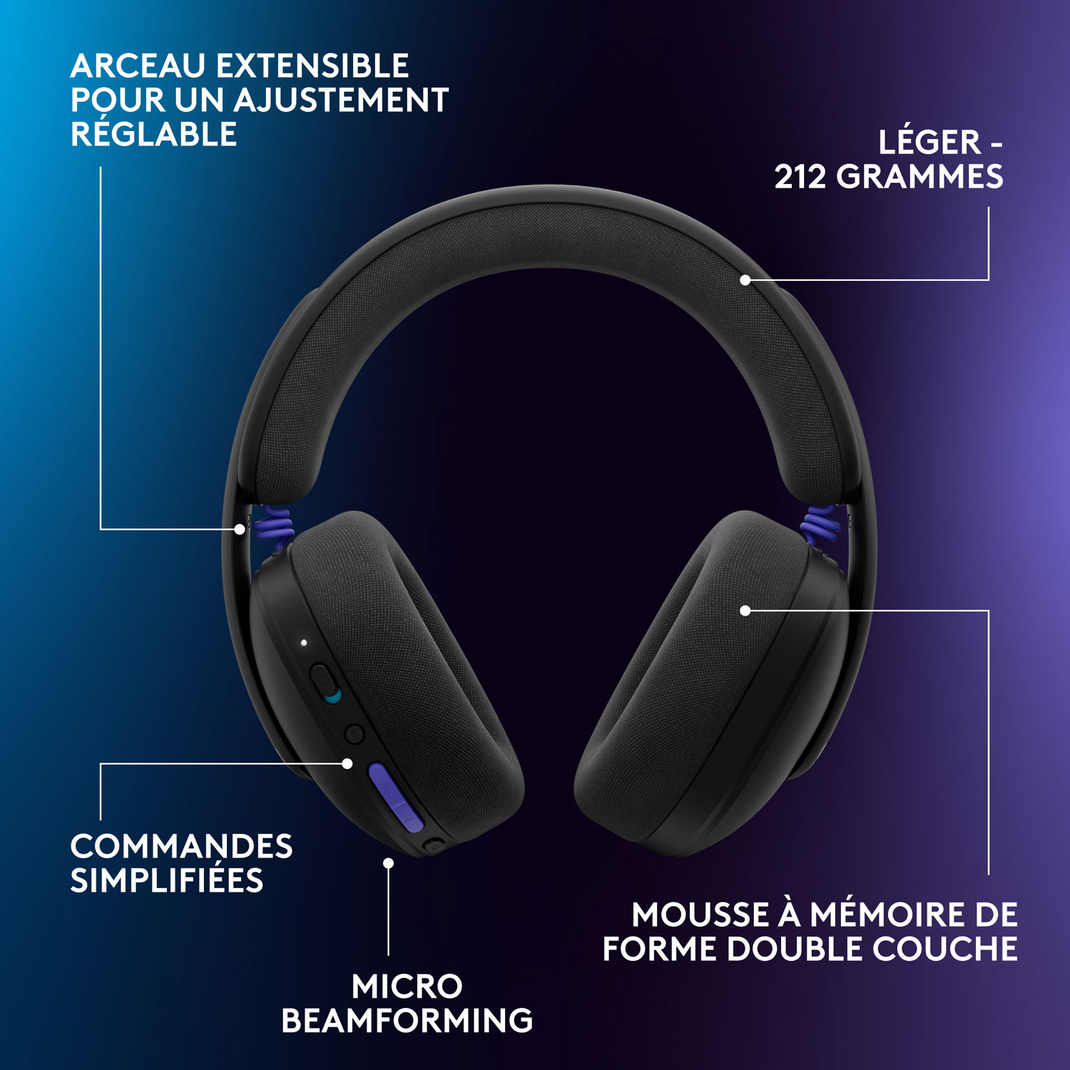 Casque de jeu sans fil G325 LIGHTSPEED de Logitech - Noir