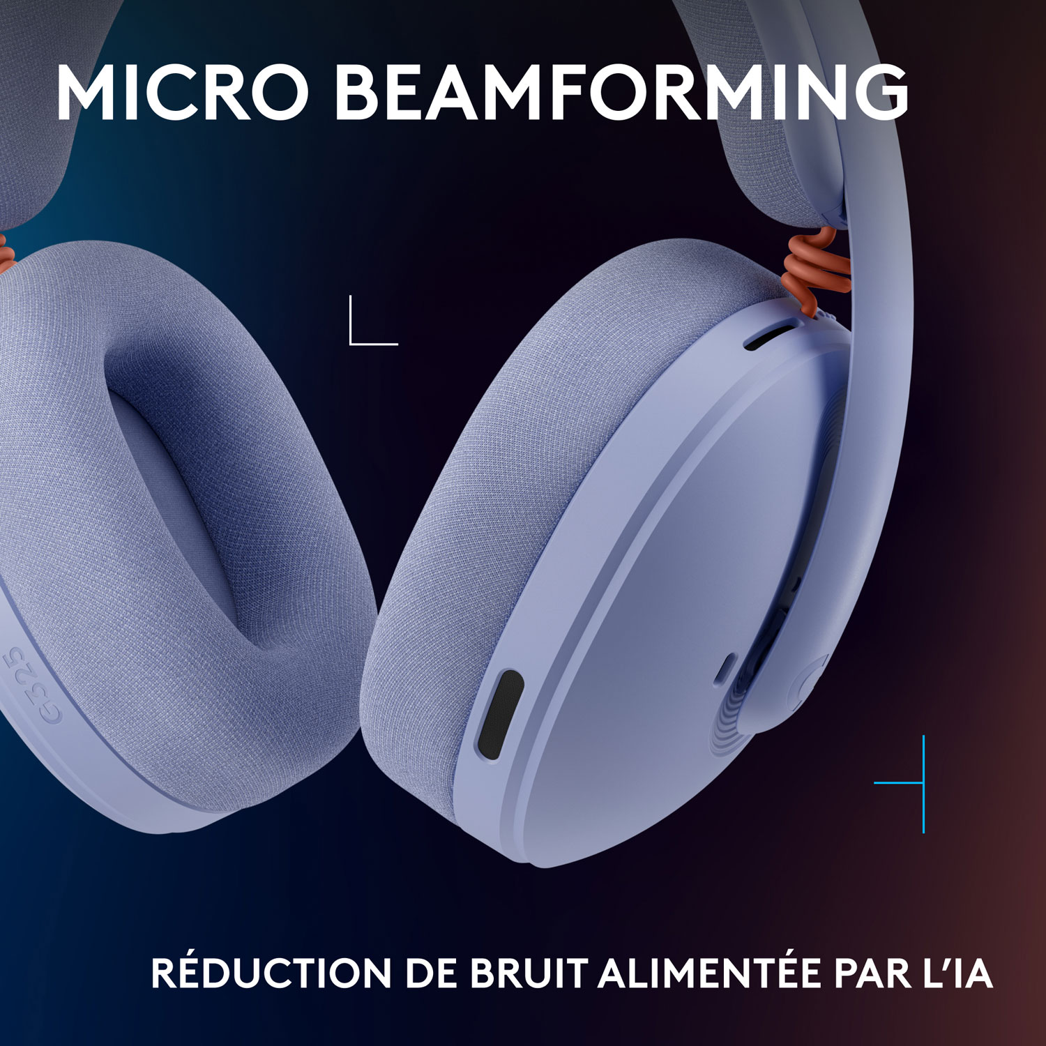 Casque de jeu sans fil G325 LIGHTSPEED de Logitech - Lilas