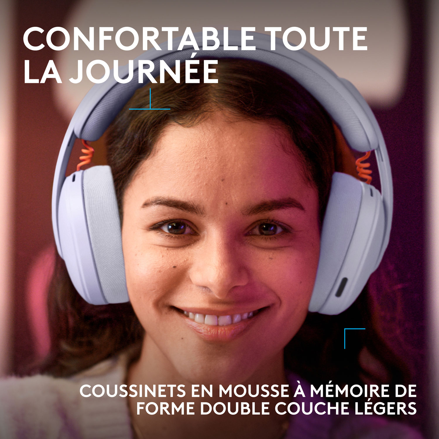 Casque de jeu sans fil G325 LIGHTSPEED de Logitech - Lilas