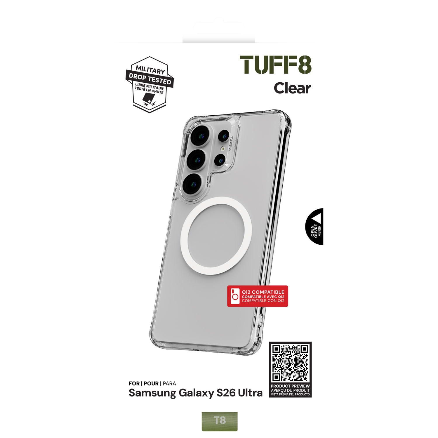 TUFF8 Fitted Hard Shell Case for Galaxy S26 Ultra - Clear