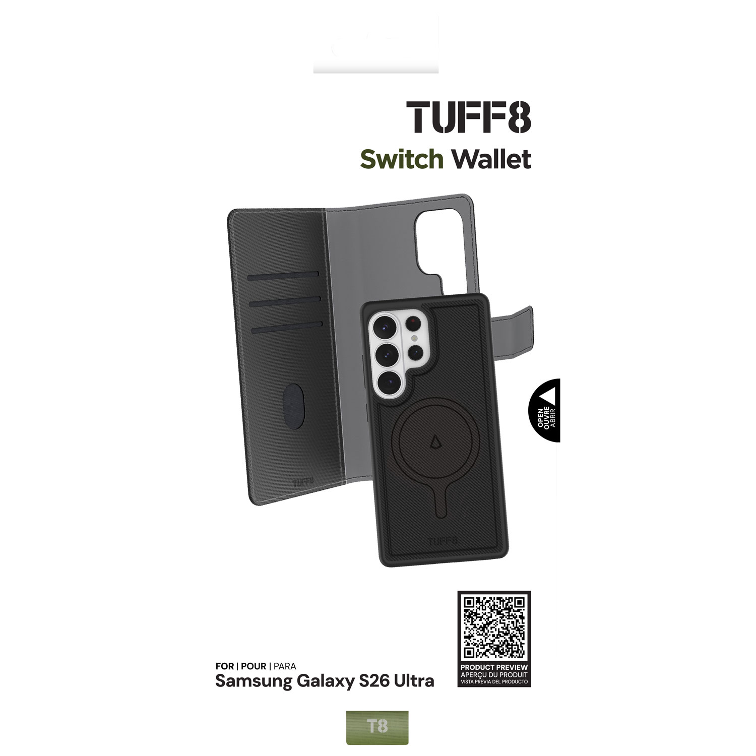 LBT 2-in-1 Switch Wallet Case for Galaxy S26 Ultra - Black