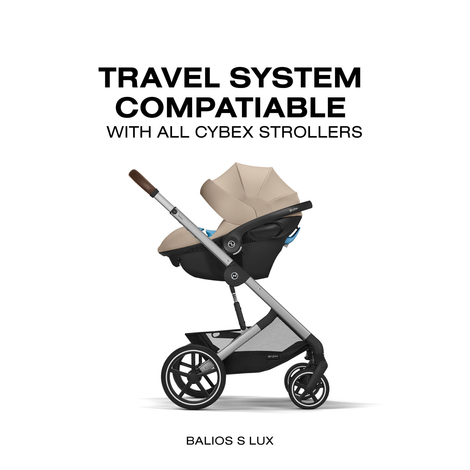 Siège d'auto pour bébé orienté vers l'arrière Aton G Swivel de Cybex - Beige amande