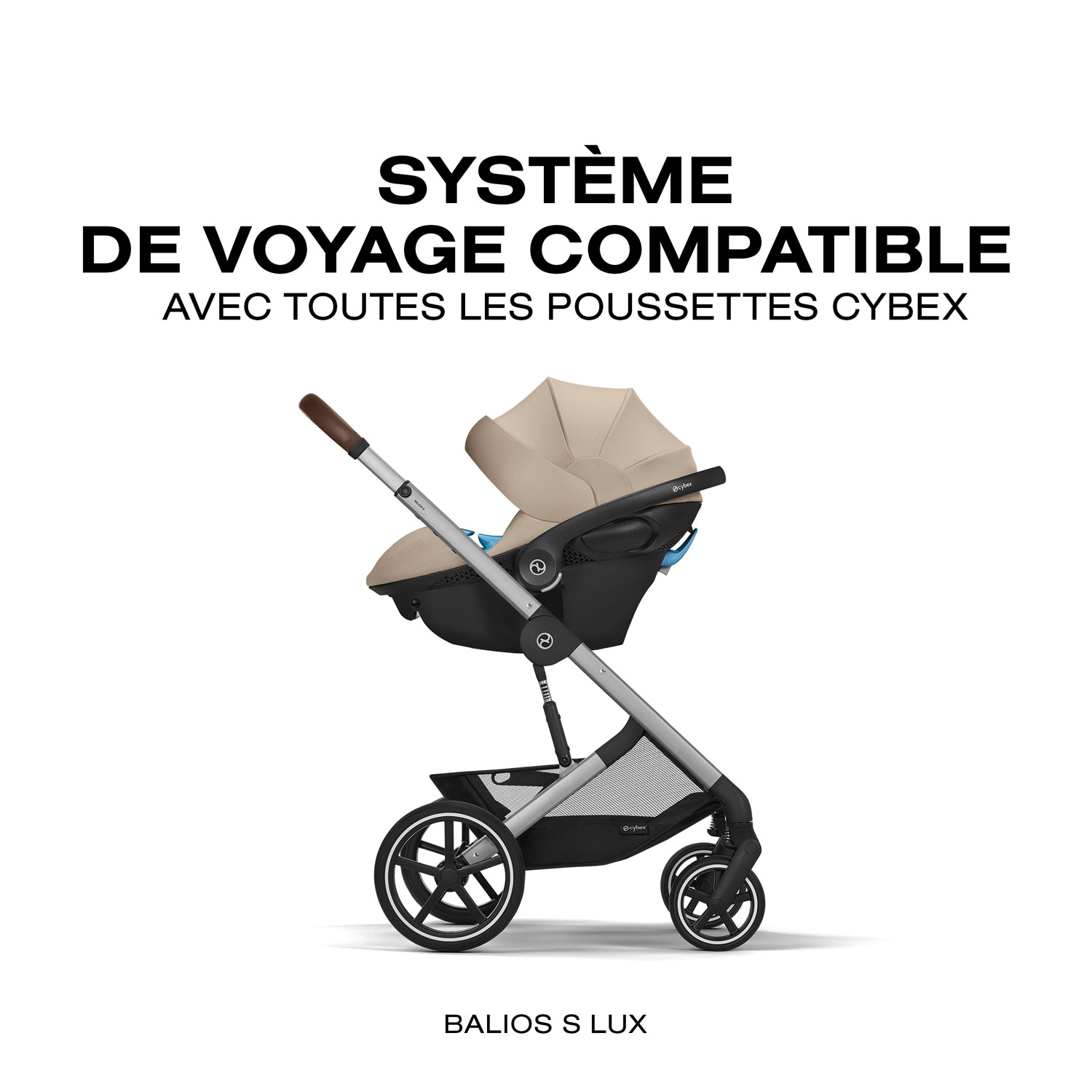 Siège d'auto pour bébé orienté vers l'arrière Aton G Swivel de Cybex - Beige amande