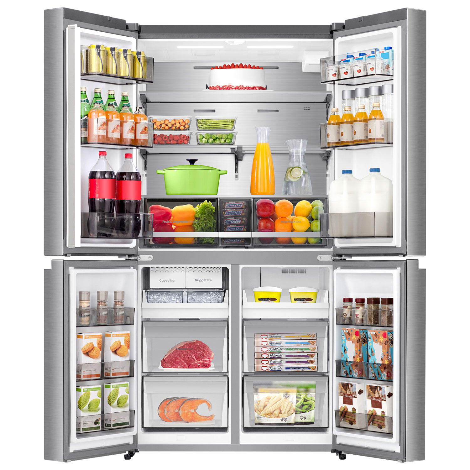 Réfrigérateur à deux portes 22,7 pi³ 36 po avec distributeur d'eau de Hisense - Inox