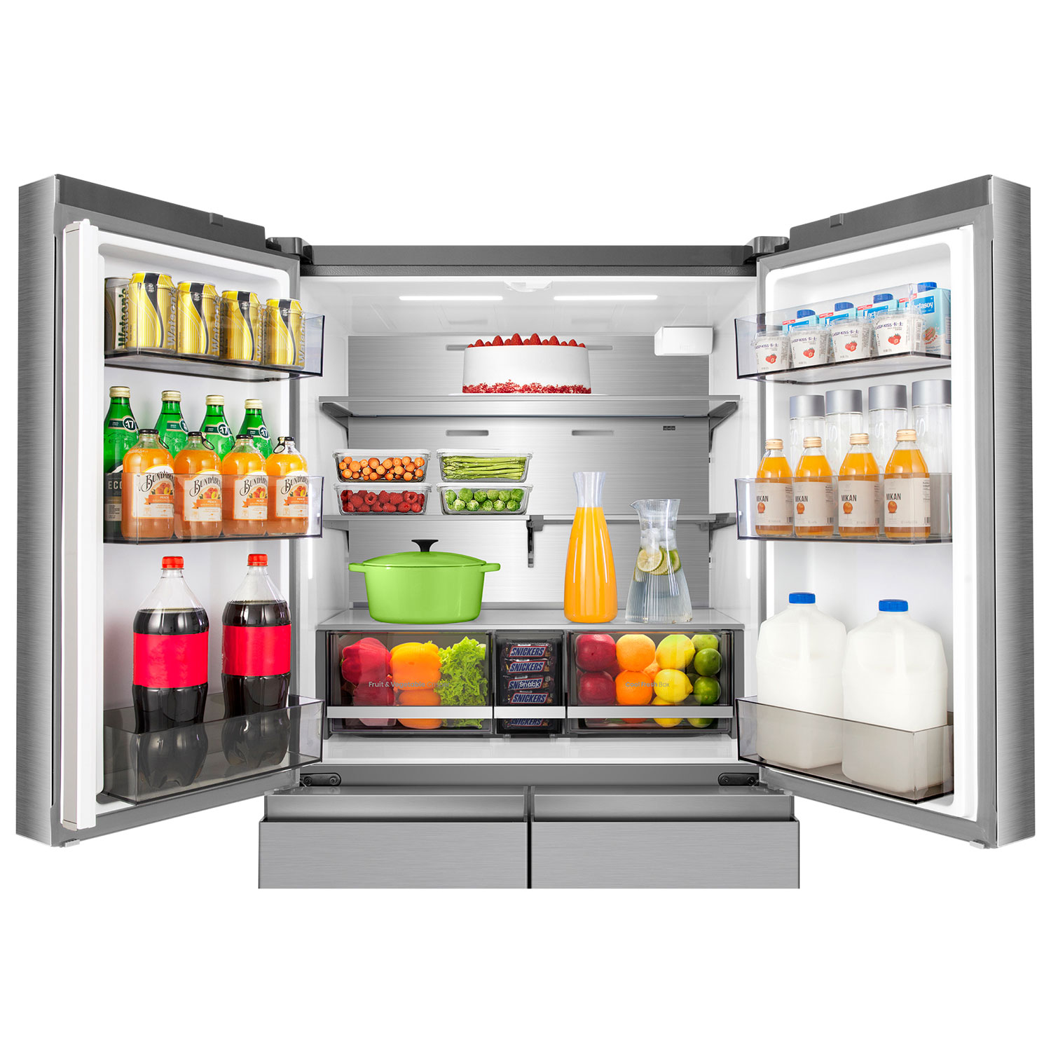 Réfrigérateur à deux portes 22,7 pi³ 36 po avec distributeur d'eau de Hisense - Inox