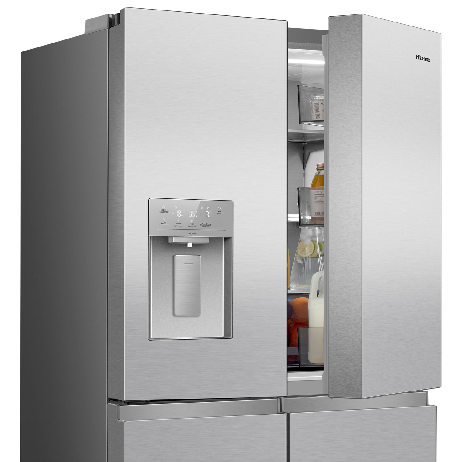 Réfrigérateur à deux portes 22,7 pi³ 36 po avec distributeur d'eau de Hisense - Inox