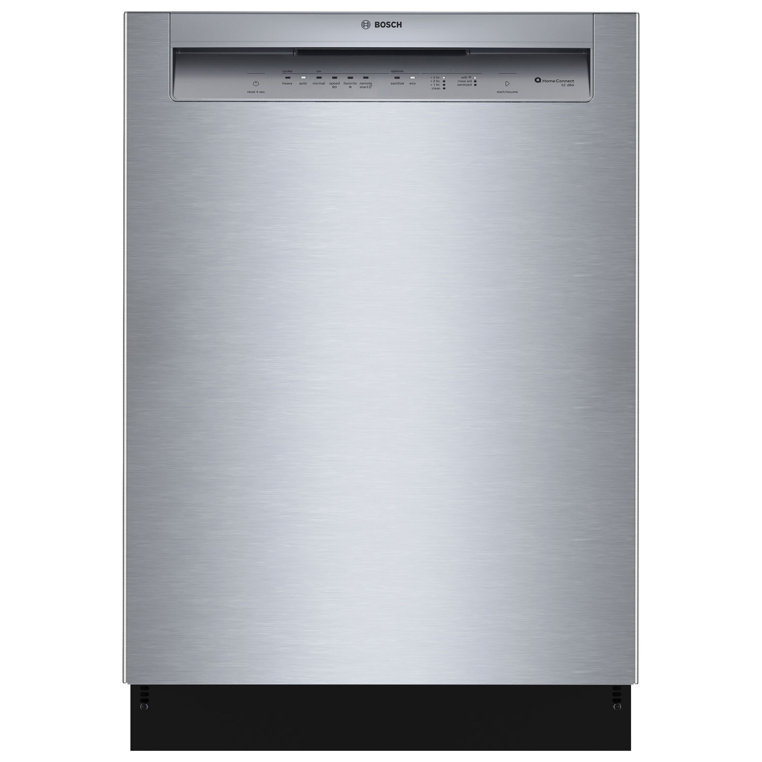 Bosch 100 Series 24" 52dB Smart Front-Contrôle PureDry Lave-vaisselle avec vaporisateur de précision (SHE2ADF5N) - Acier inoxydable