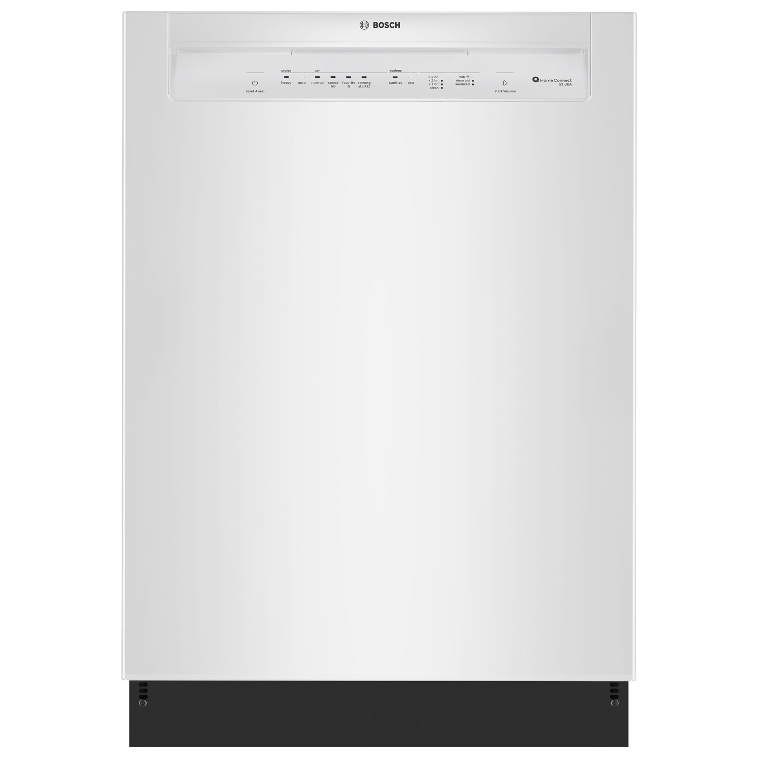 Bosch 100 Series 24" 52dB Smart Front-Contrôle PureDry Lave-vaisselle avec vaporisateur de précision (SHE2ADF2) - blanc