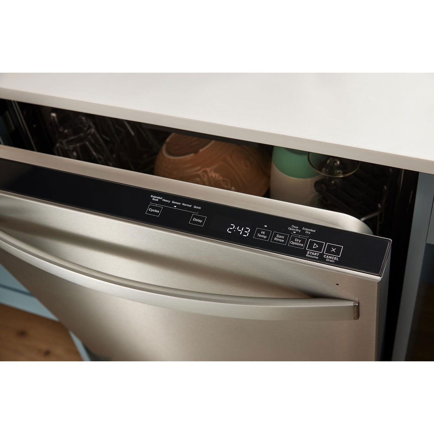 Whirlpool 24" 47dB Built-In Dishwasher with Steel Tub & Third Rack - Stainless Steel