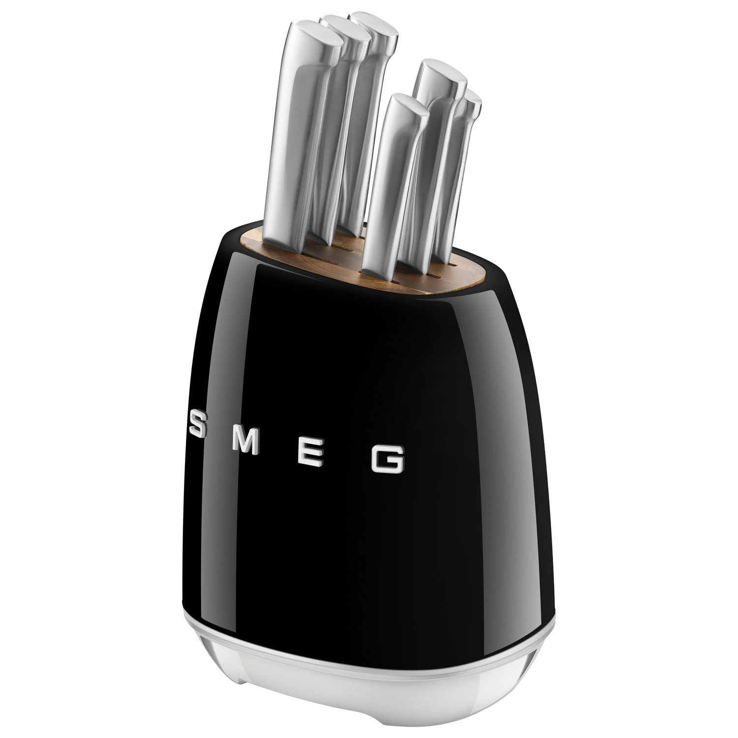 Ensemble porte-couteaux avec 6 couteaux en acier inoxydable de Smeg - Noir