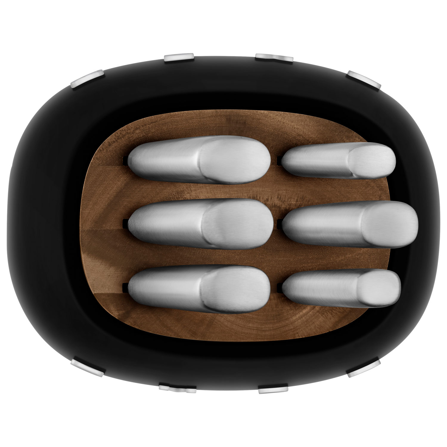 Ensemble porte-couteaux avec 6 couteaux en acier inoxydable de Smeg - Noir