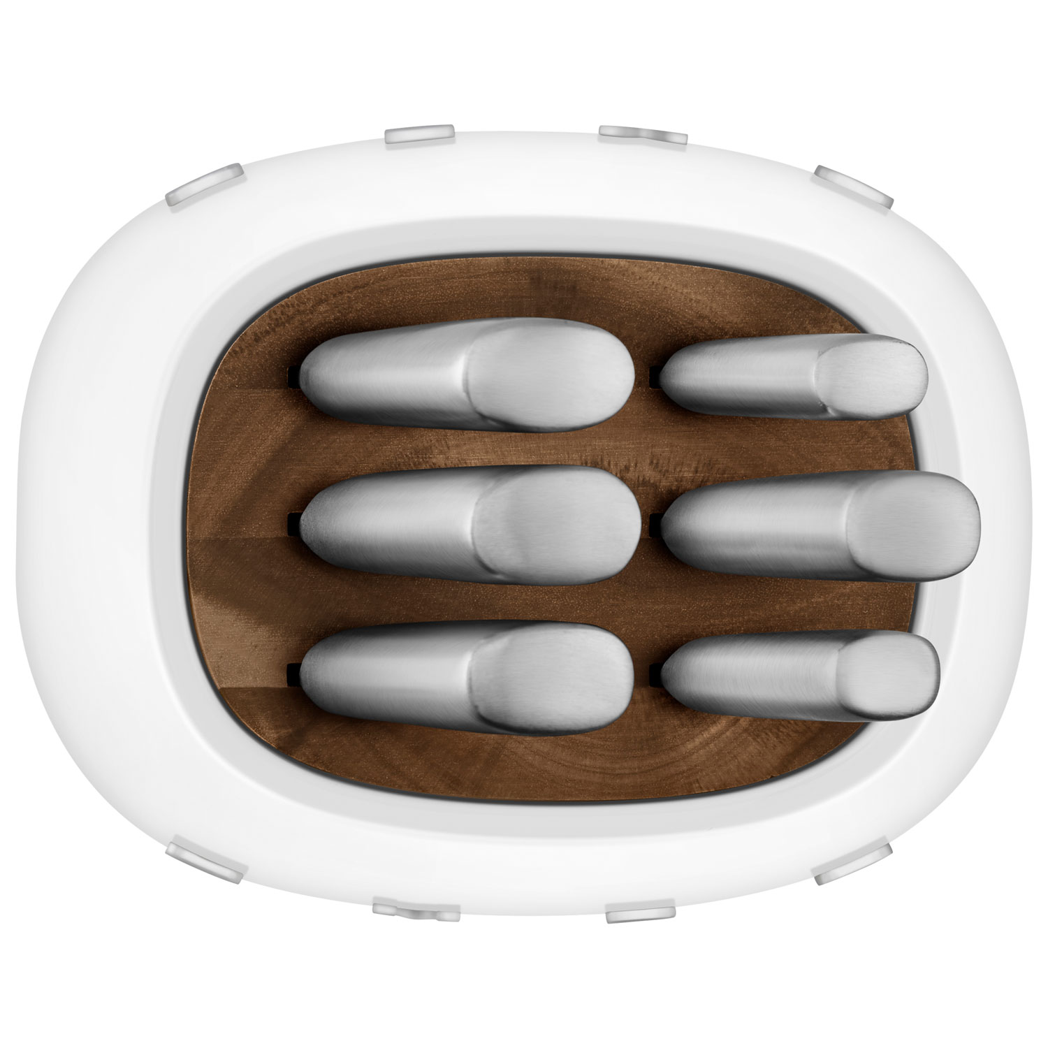 Ensemble porte-couteaux avec 6 couteaux en acier inoxydable de Smeg - Blanc