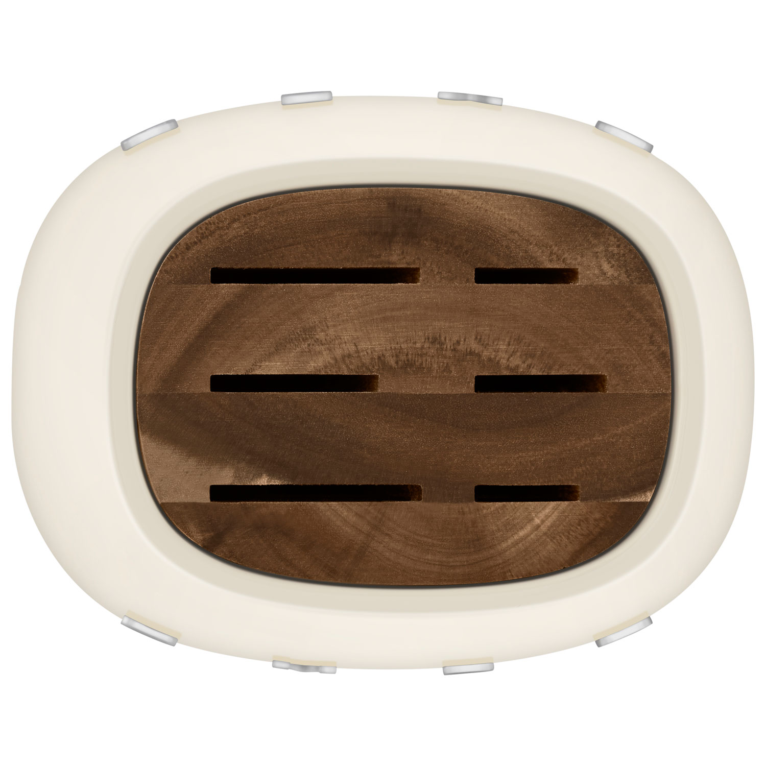 Ensemble porte-couteaux avec 6 couteaux en acier inoxydable de Smeg - Crème