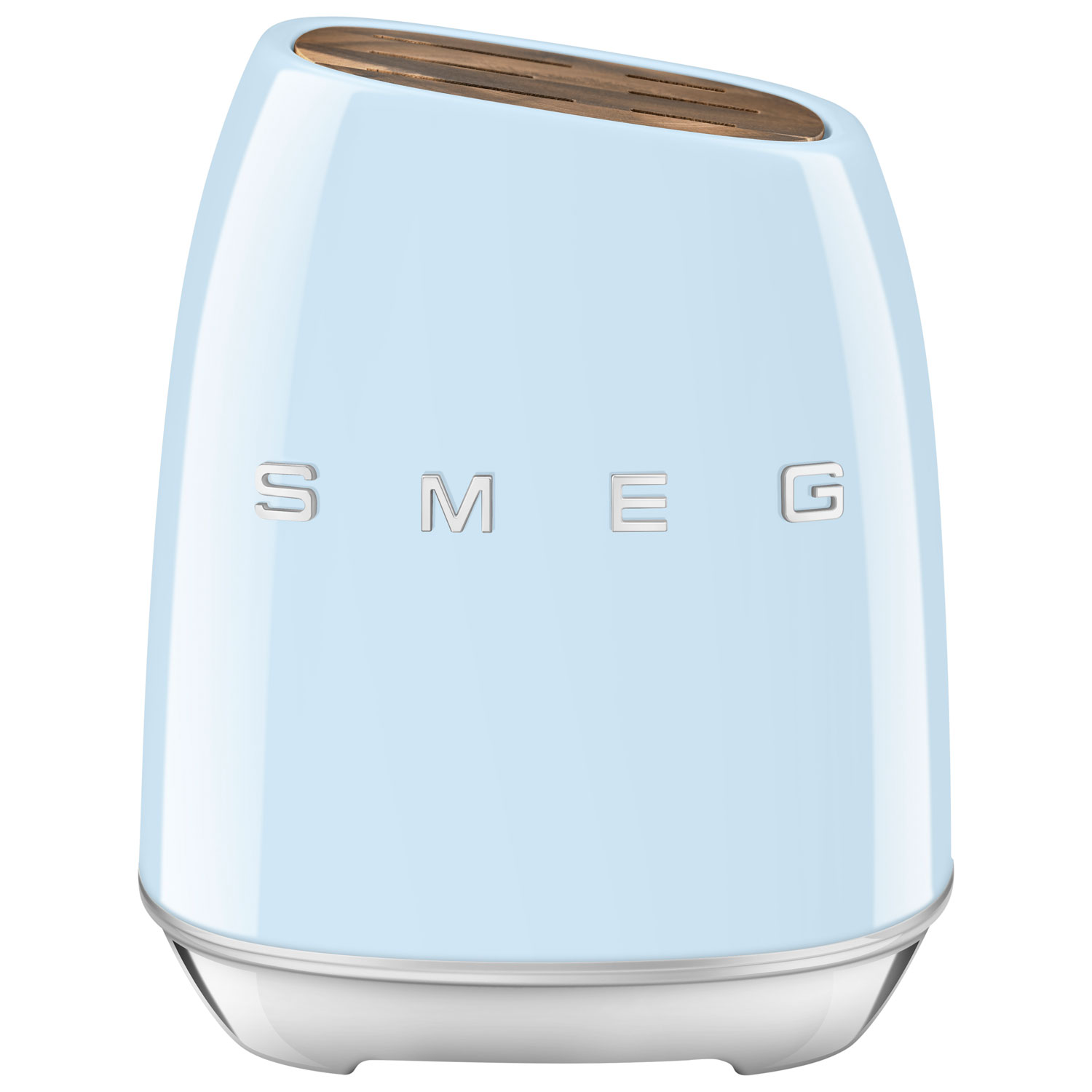 Ensemble porte-couteaux avec 6 couteaux en acier inoxydable de Smeg - Bleu pastel