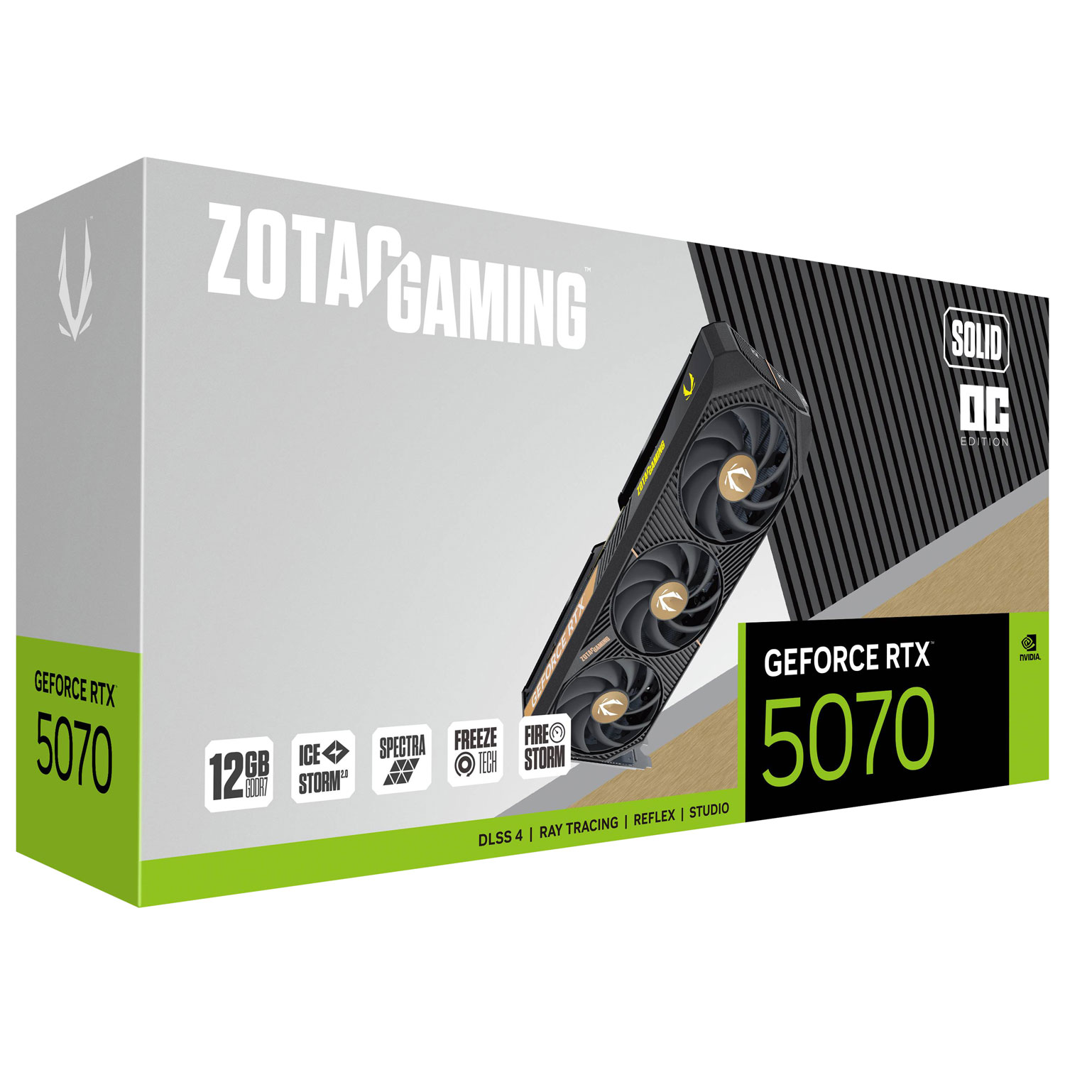 Carte graphique de jeu GeForce RTX 5070 Solid OC 12 Go GDDR7 de ZOTAC