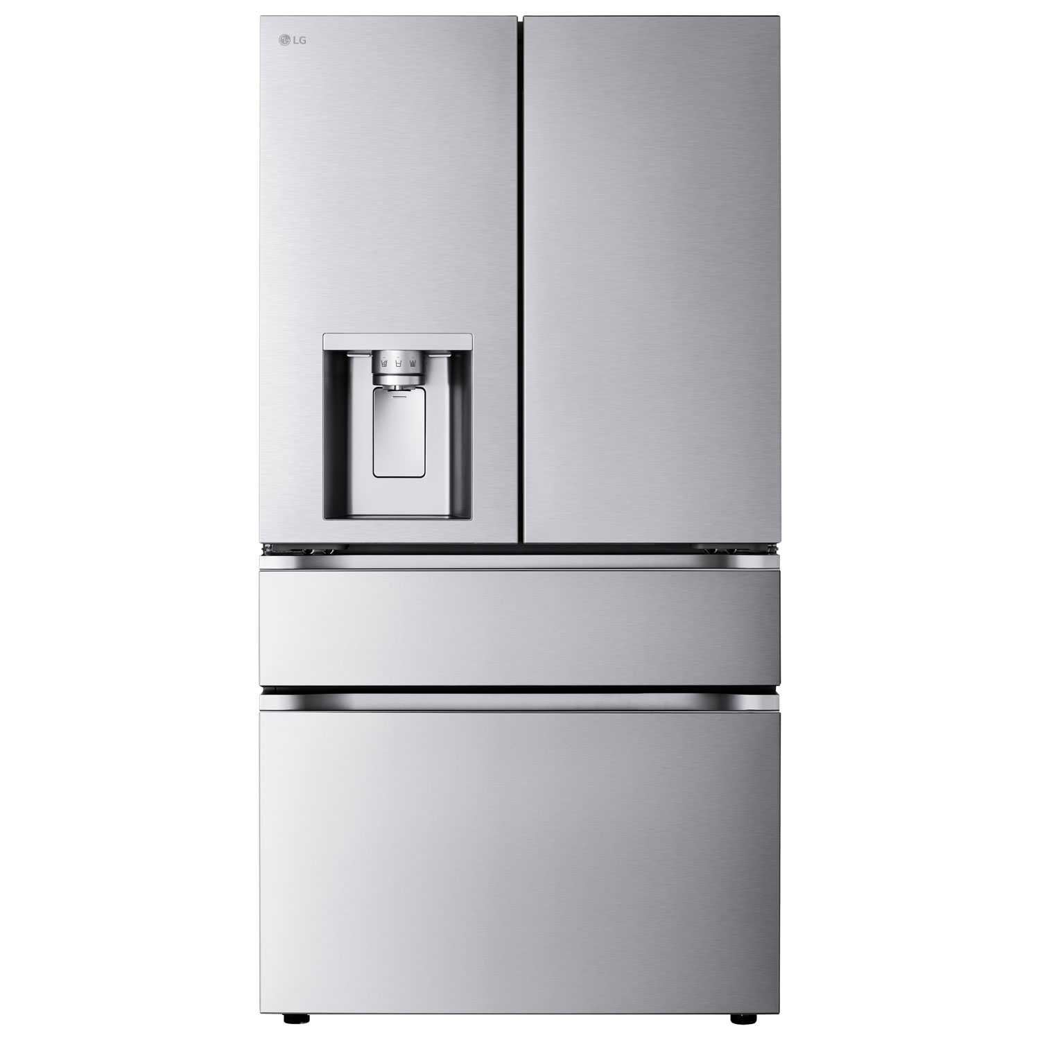 LG 36" 29 Cu. Ft. Energy Star 4-Door Réfigérateur de porte français avec charnières cachées, distributeur d'eau externe & Double Mini Fabrication de glace artisanale... SS