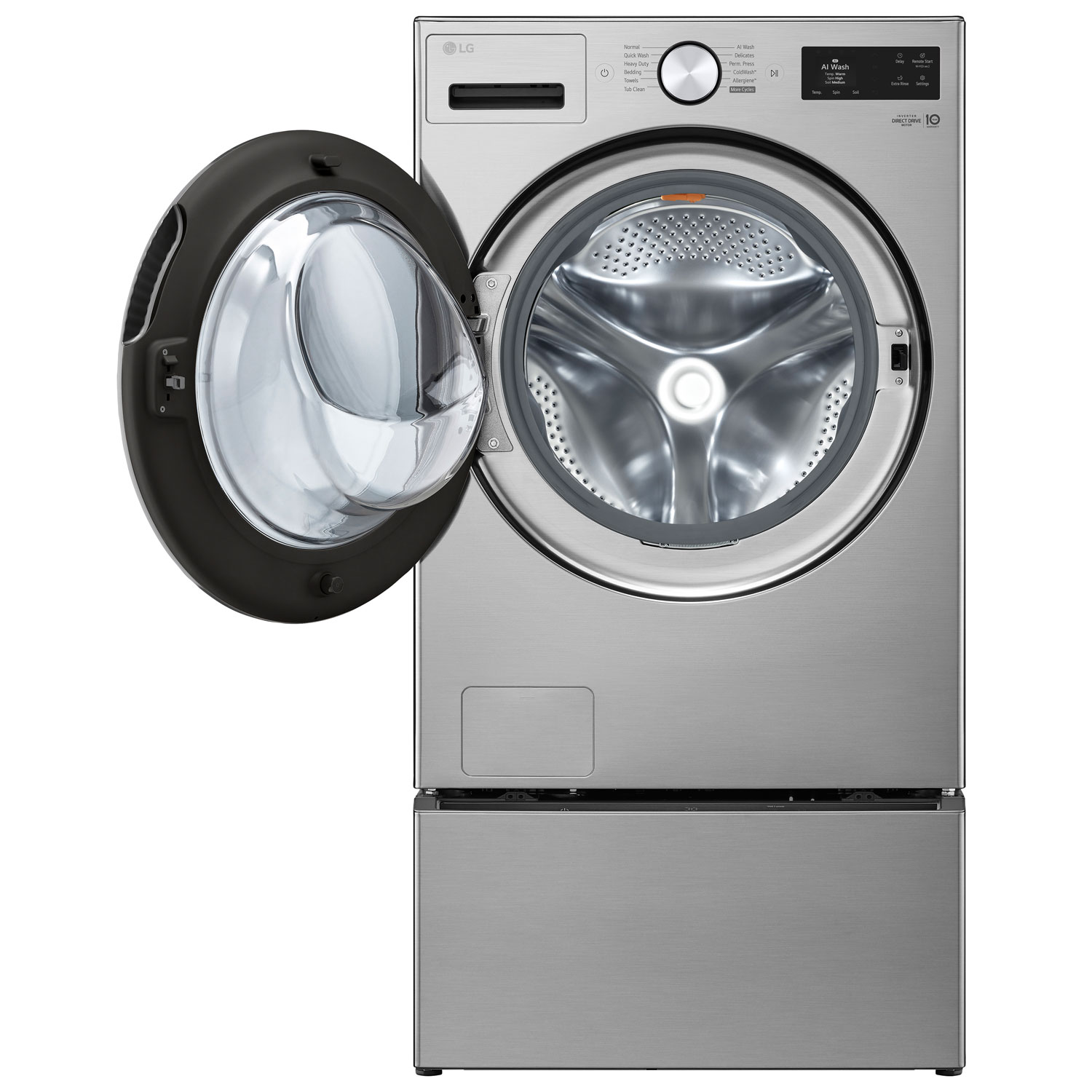 Laveuse à vapeur haute efficacité à chargement frontal de 5,8 pi³ de LG - Acier graphite