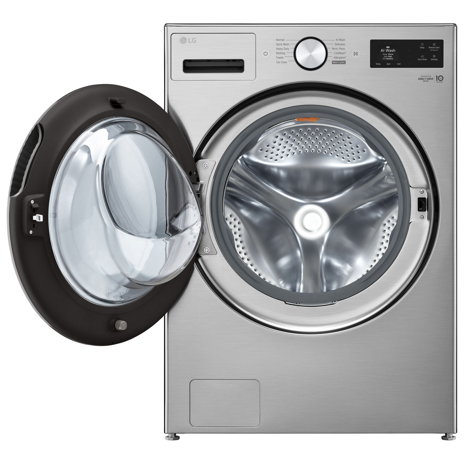 Laveuse à vapeur haute efficacité à chargement frontal de 5,8 pi³ de LG - Acier graphite