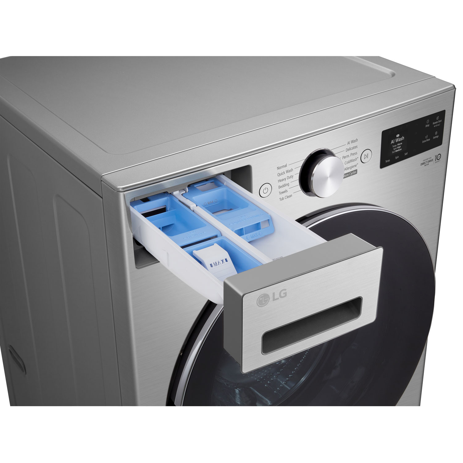 Laveuse à vapeur haute efficacité à chargement frontal de 5,8 pi³ de LG - Acier graphite