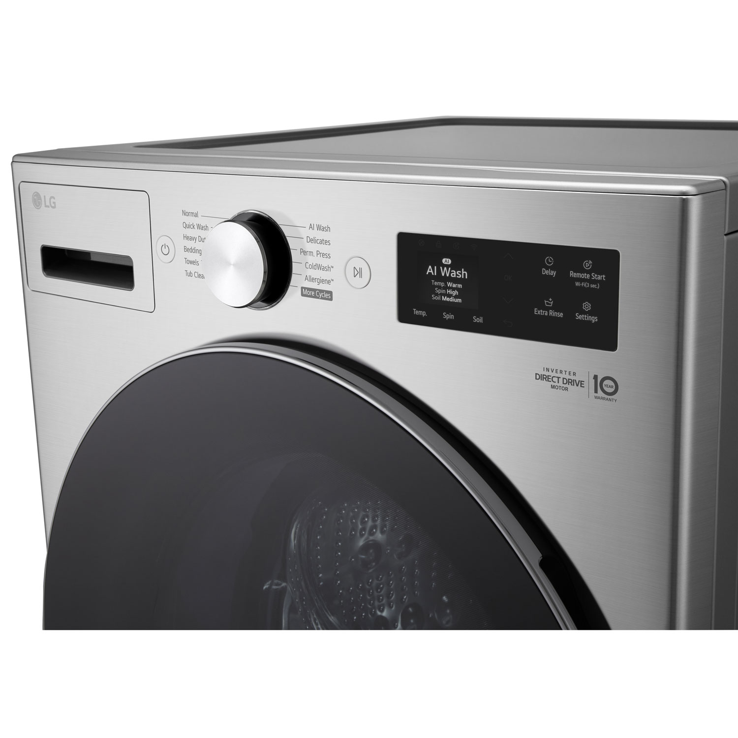 Laveuse à vapeur haute efficacité à chargement frontal de 5,8 pi³ de LG - Acier graphite