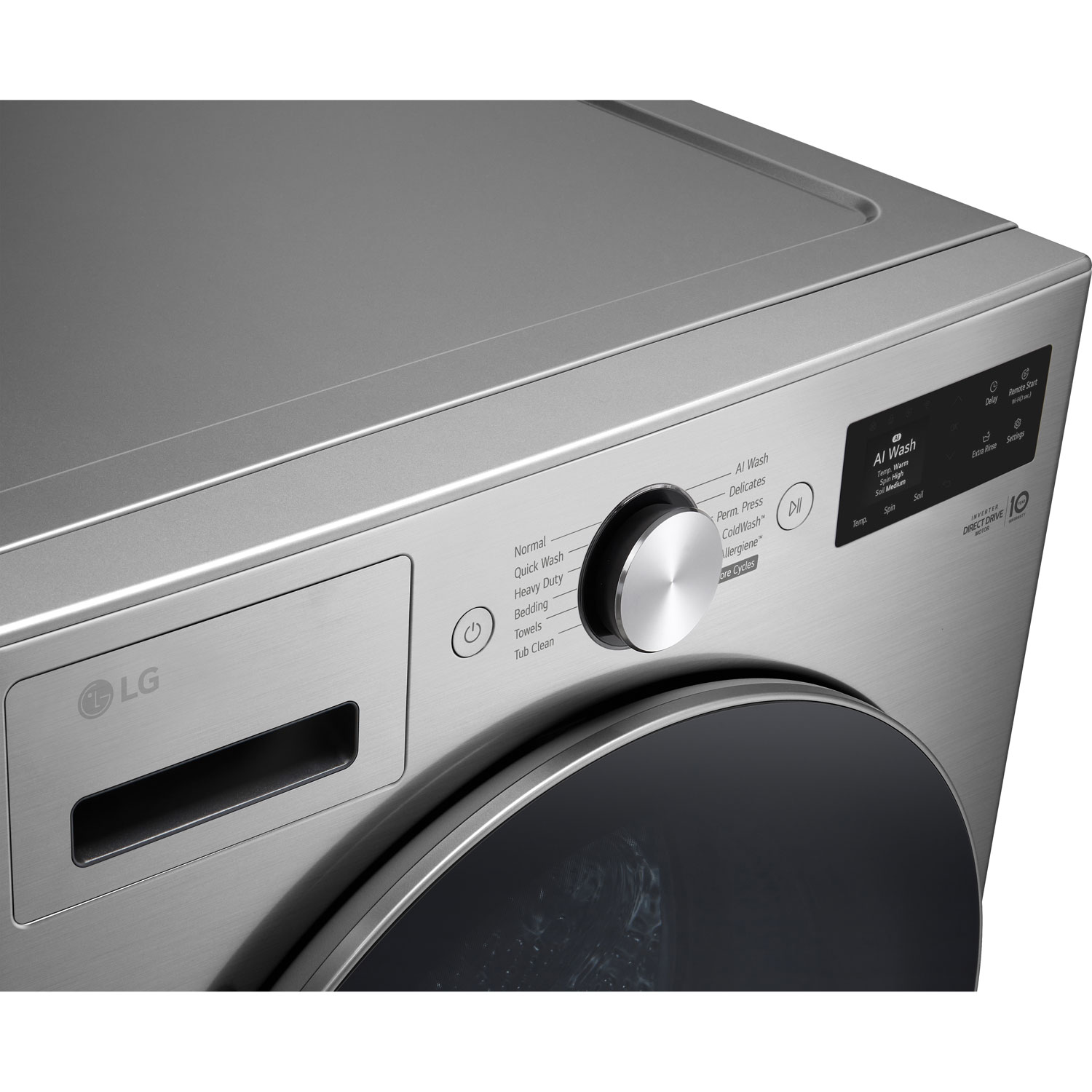 Laveuse à vapeur haute efficacité à chargement frontal de 5,8 pi³ de LG - Acier graphite