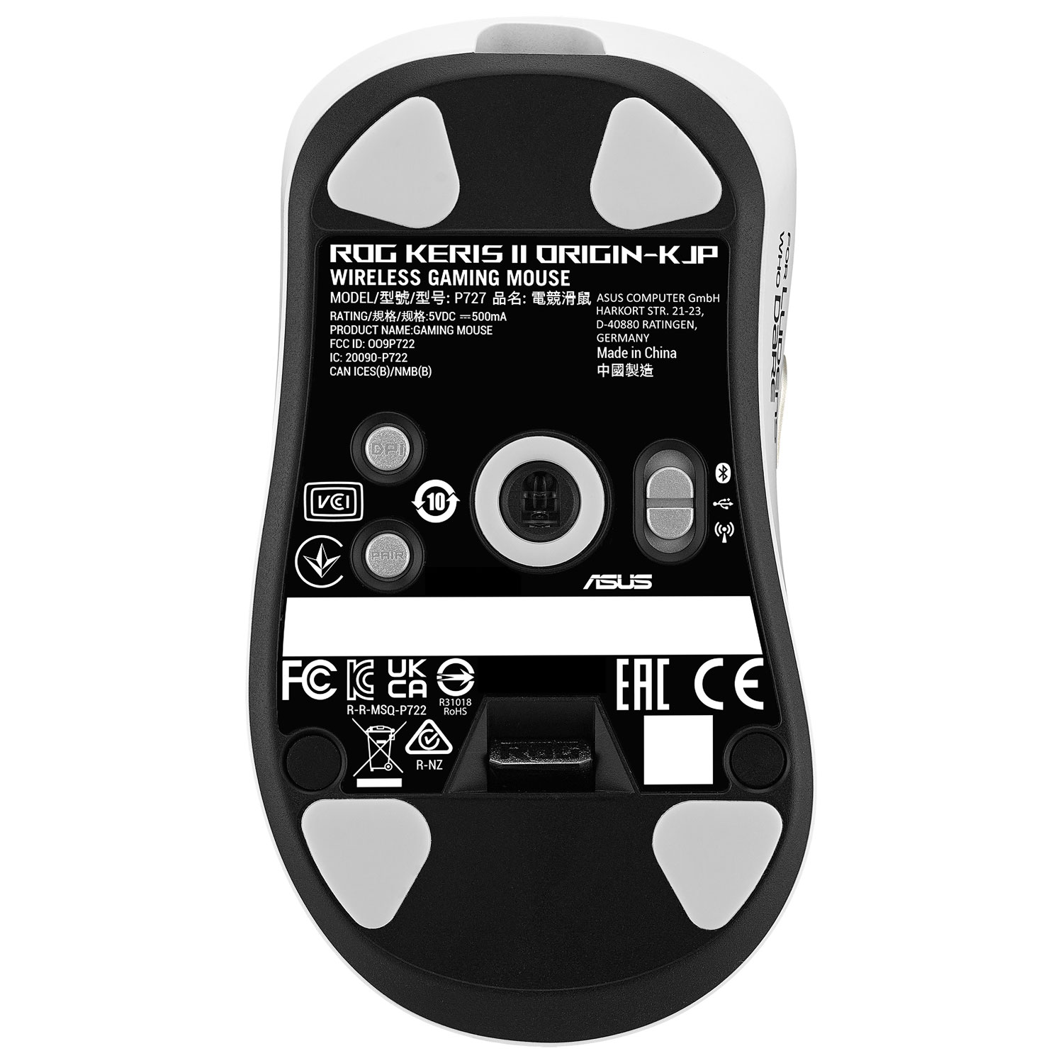 ASUS ROG Keris II Origin 42000 DPI Wireless Optical Gaming Mouse - White