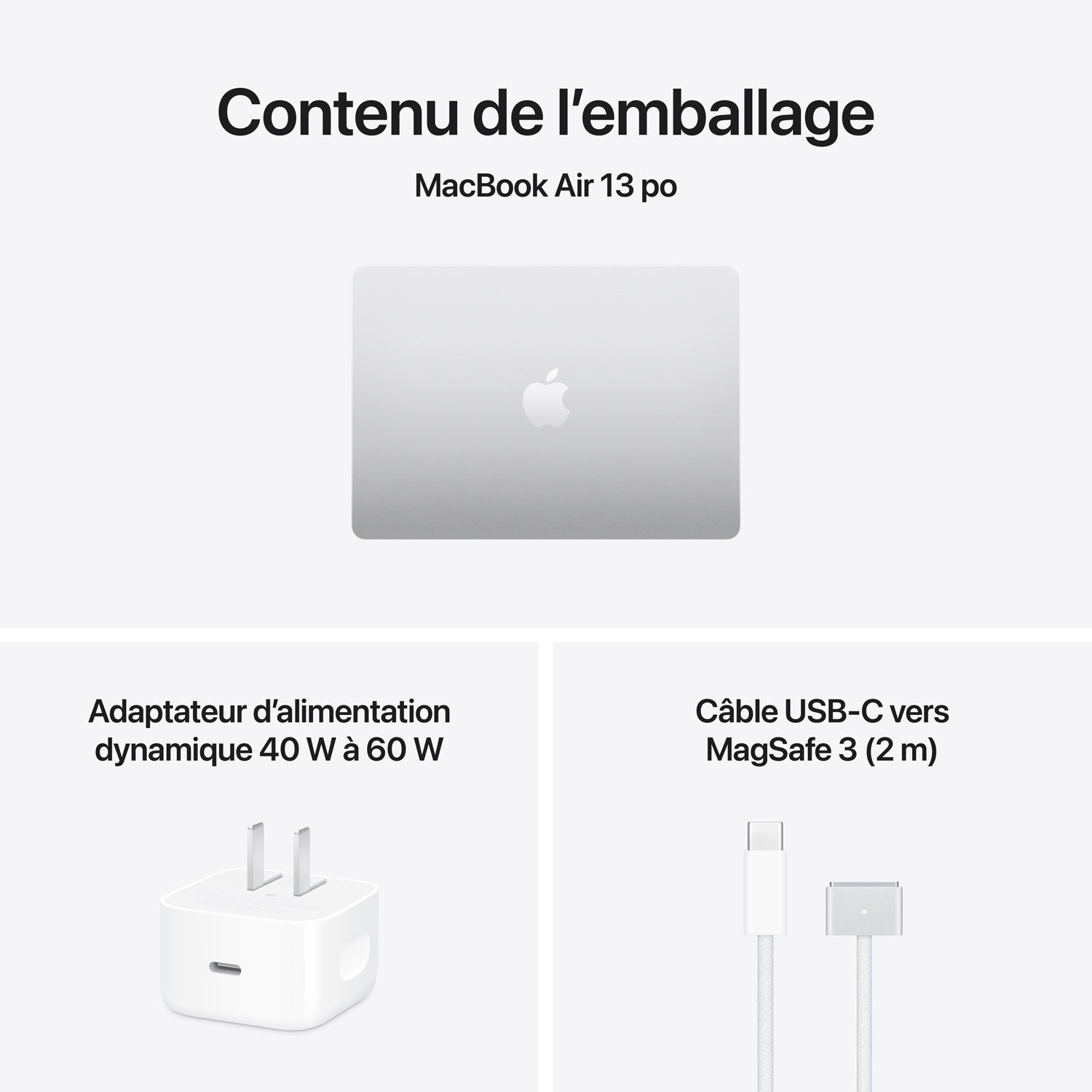 MacBook Air de 13,6 po avec Touch ID d'Apple - Argenté (M5 d'Apple/RAM 16 Go/SSD 512 Go) - Anglais
