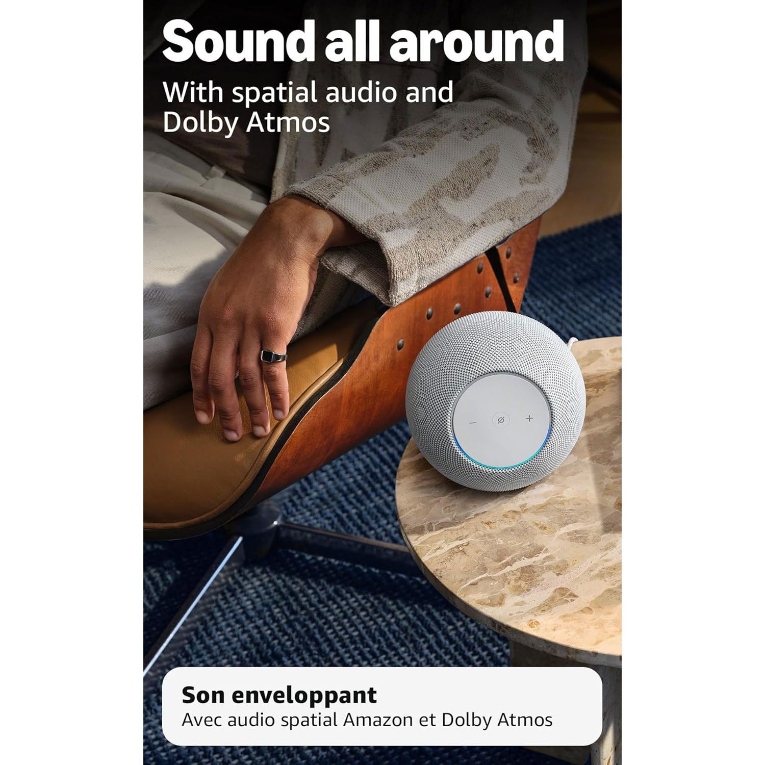 Amazon Echo Studio Smart Speaker with Alexa+ - Glacier White