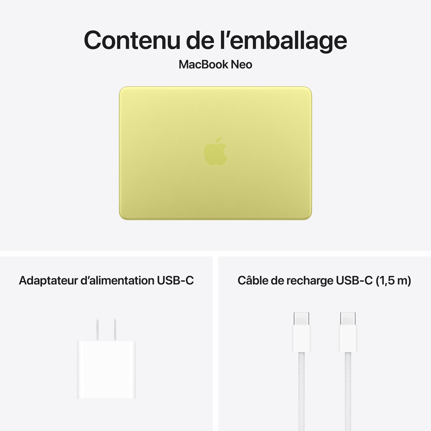 MacBook Neo de 13 po d’Apple - Agrume (A18 Pro d’Apple / RAM 8 Go / SSD 256 Go) - Français