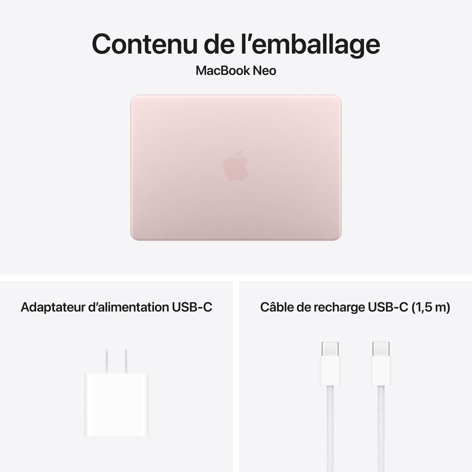 MacBook Neo de 13 po d’Apple - Rose pastel (A18 Pro d’Apple / RAM 8 Go / SSD 256 Go) - Anglais